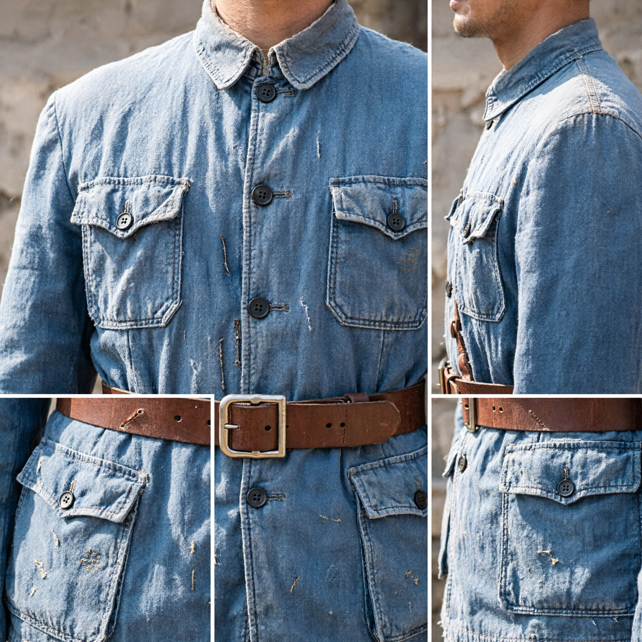 Men's Chinese Eighth Route Army Grey Military Uniform Costume Set for WWII Historical Cosplay and Reenactment