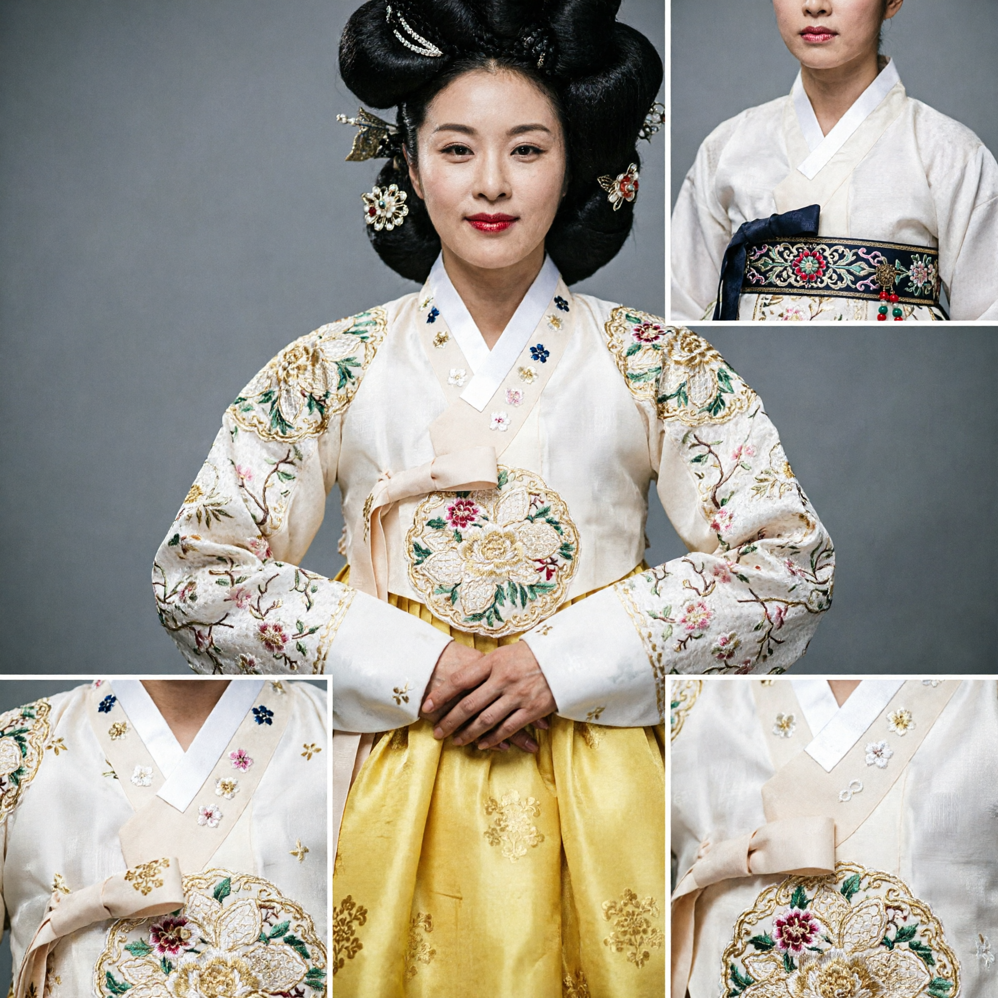 Traditional Korean Royal Hanbok Costume Set for King Queen and Prince Palace Dress Performance Wear