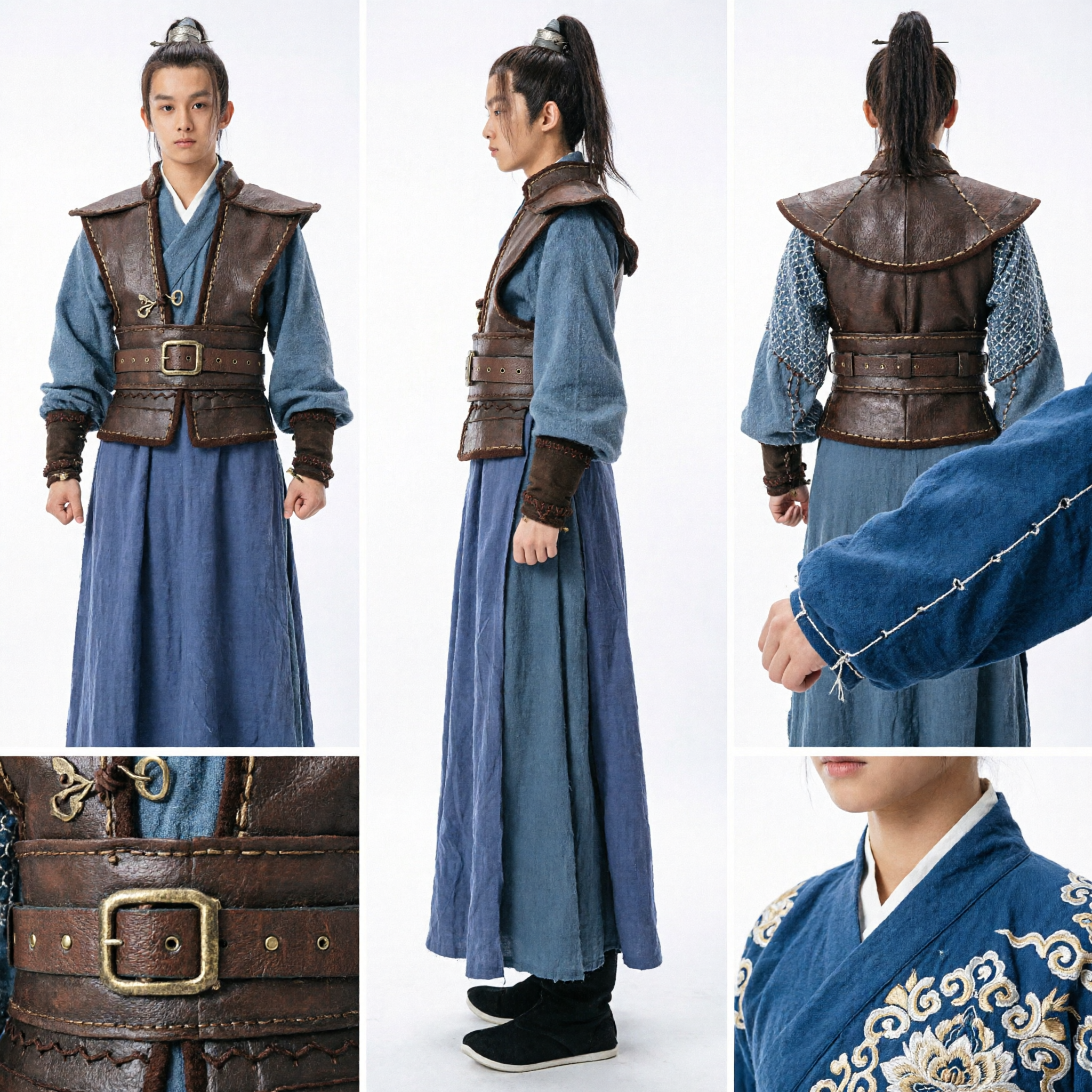 Ancient Chinese Archer Warrior Hanfu Costume for Boys Traditional Knight Errant Cosplay Outfit Historical Drama Performance