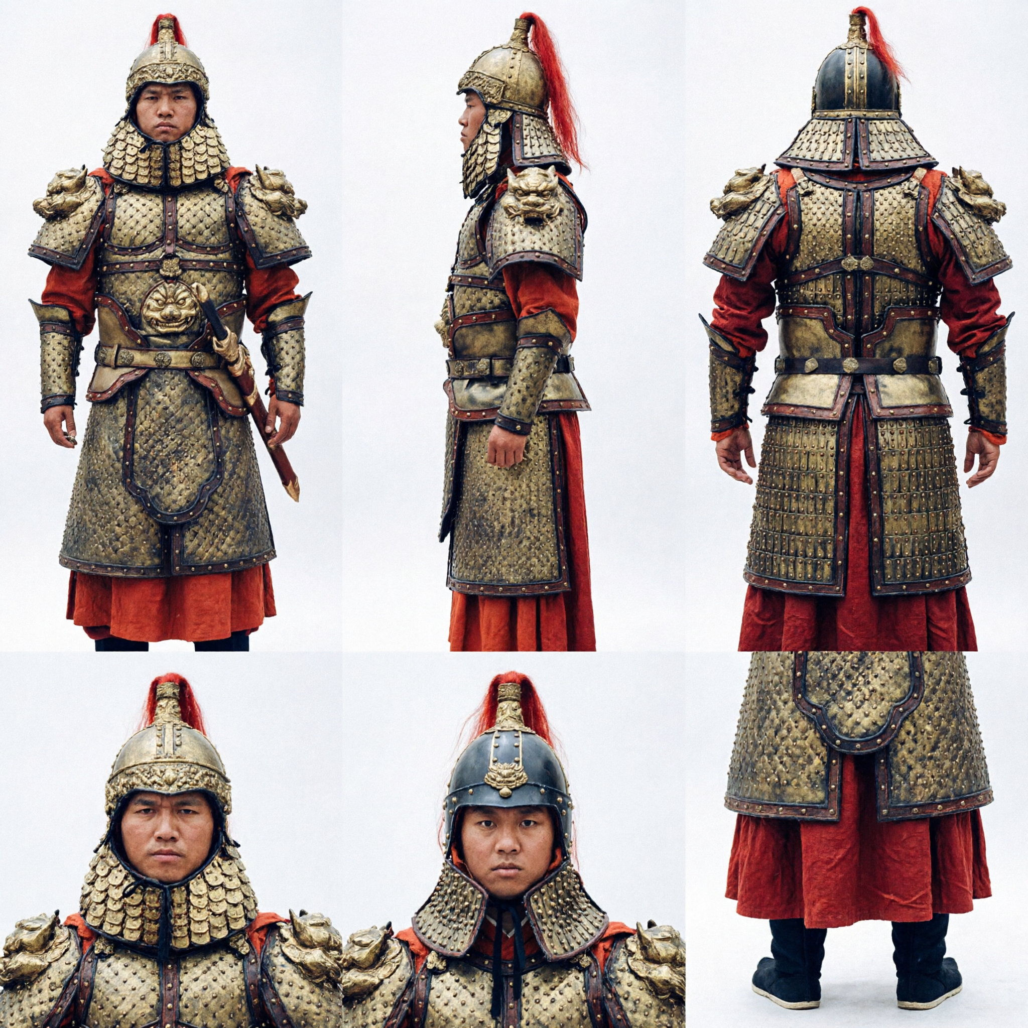 Men's Ancient Chinese Imperial Guard Armor Costume Traditional General Warrior Outfit for Historical Cosplay and Stage