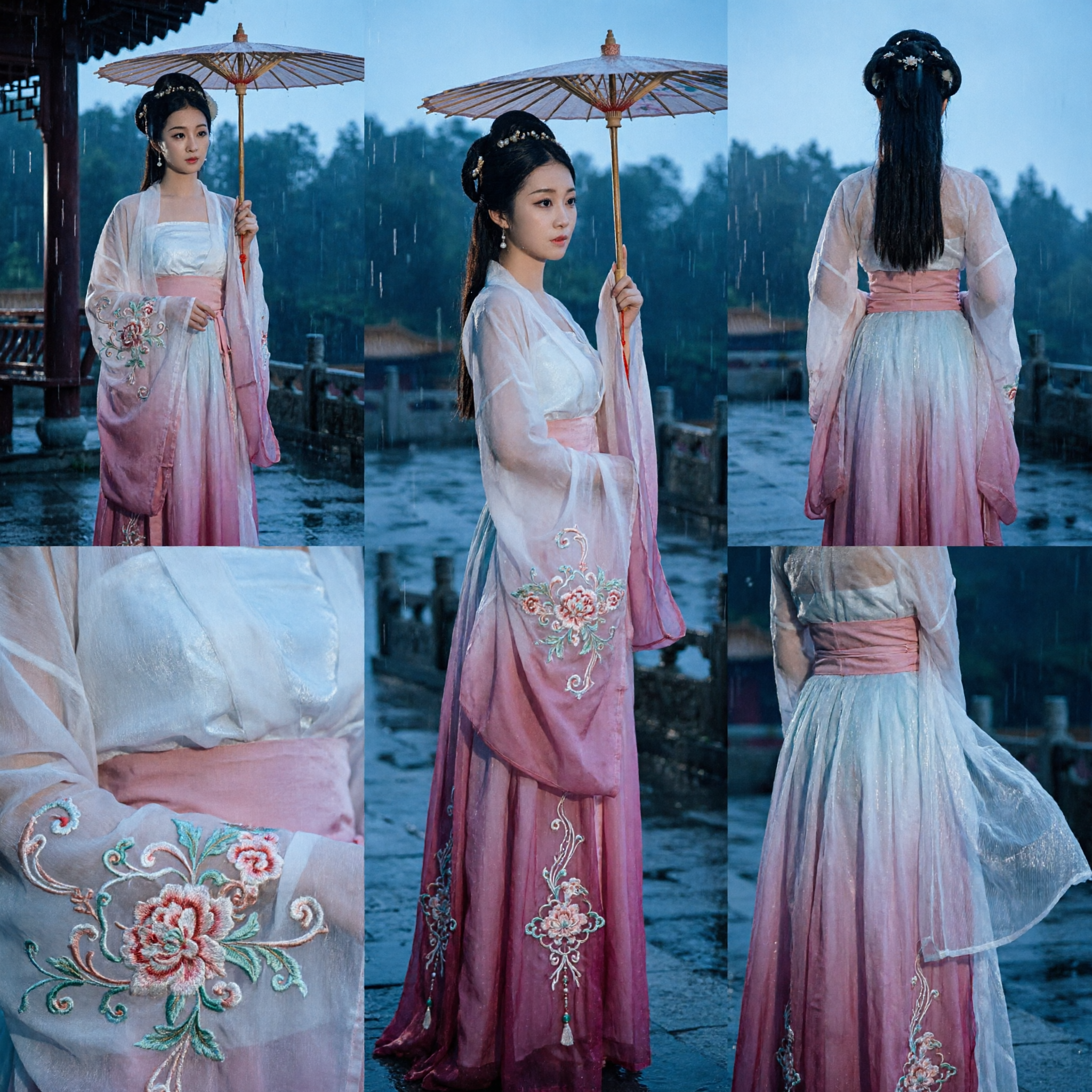 Elegant Gradient Hanfu Chinese Ancient Traditional Costume Fairy Dress for Women Cosplay Photography Performance