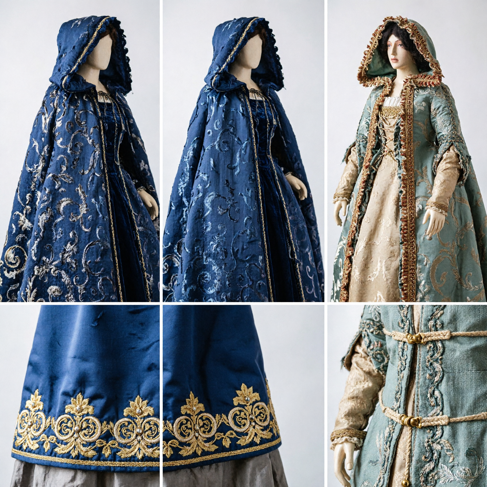 Women's Elegant Medieval Renaissance Velvet Hooded Cloak Cape for Fantasy Cosplay LARP and Halloween