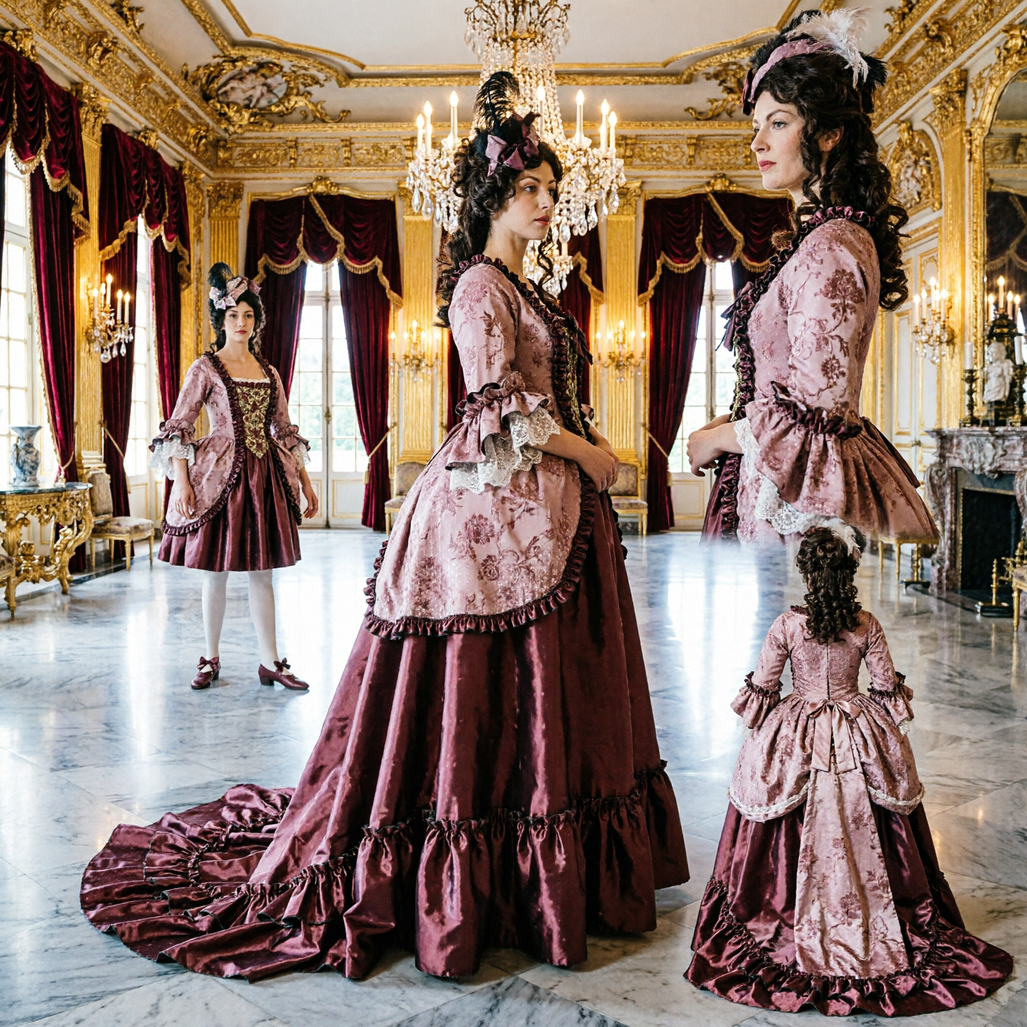 Women's Elegant 18th Century Rococo Marie Antoinette Ball Gown Costume for Halloween Cosplay and Parties