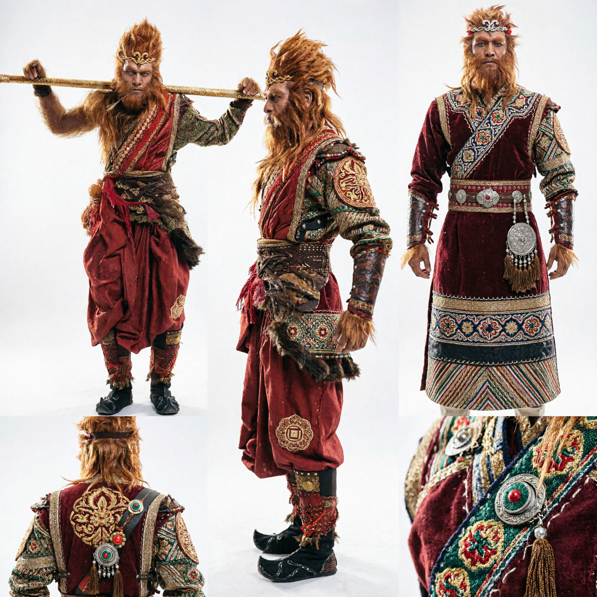 Premium Sun Wukong Monkey King Warrior Costume for Men Halloween Party Journey to the West Cosplay