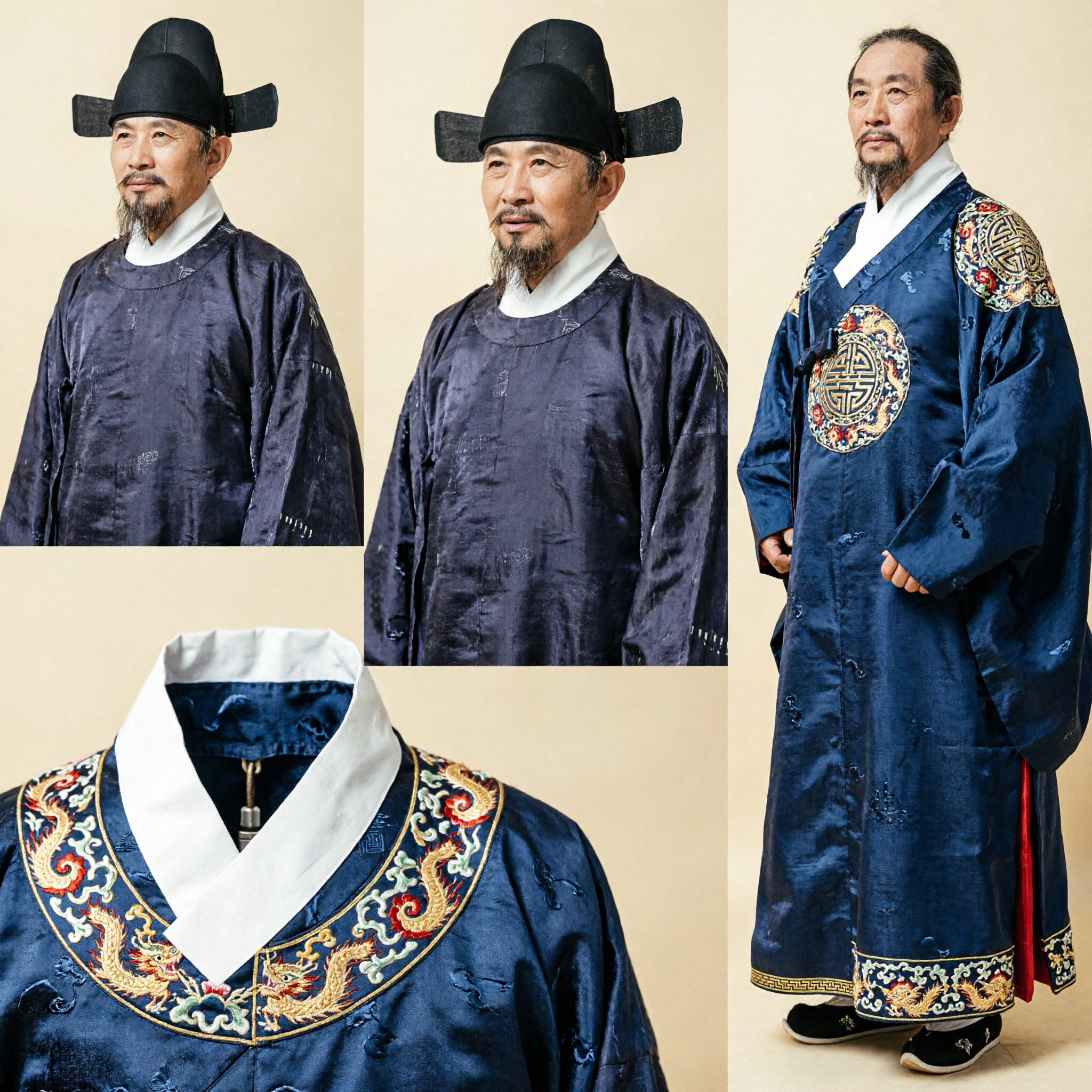 Korean Traditional Black Gat Hat Joseon Dynasty Official Headwear Men's Hanbok Accessory for Historical Reenactment