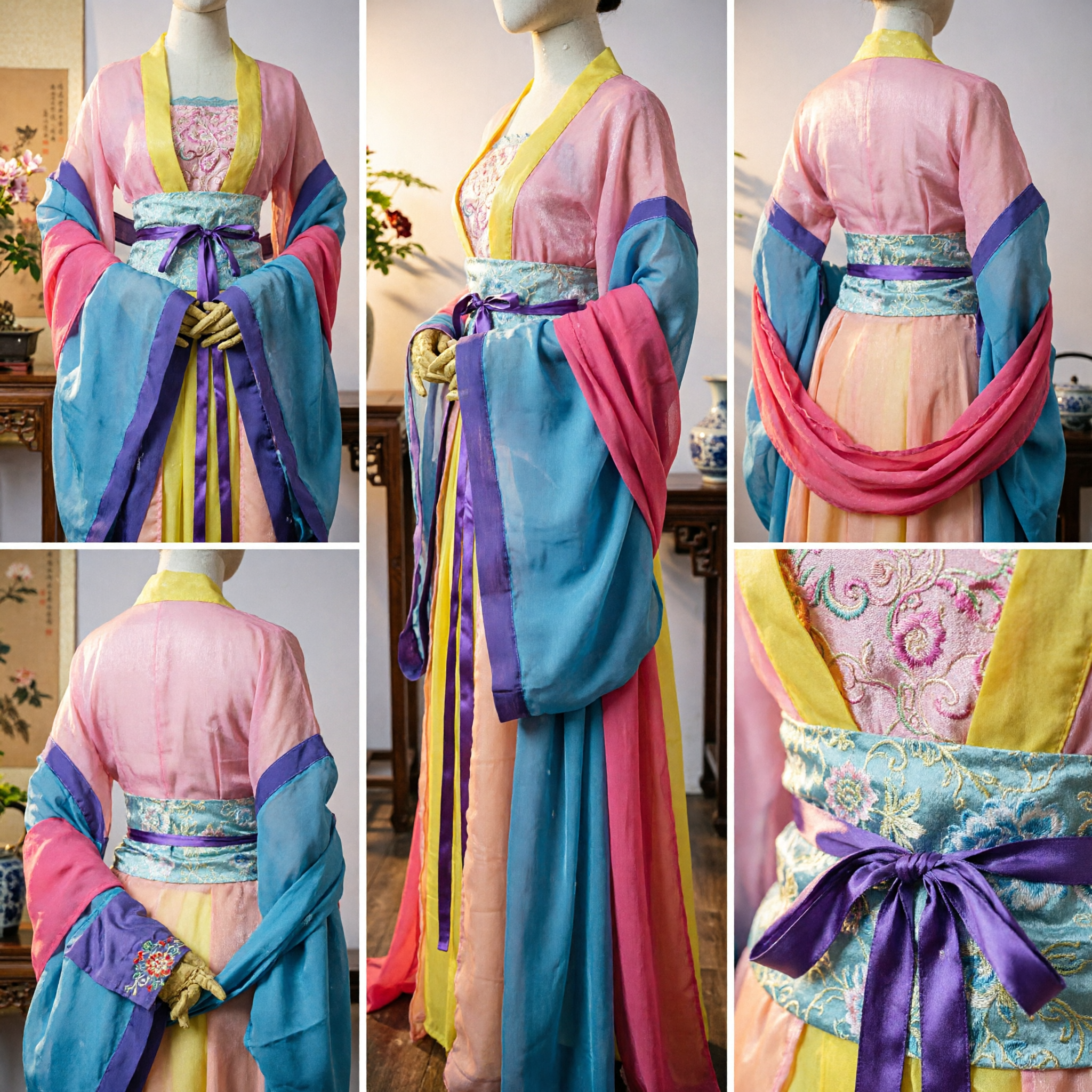Traditional Chinese Tang Dynasty Hanfu Costume Ancient Palace Lady Dress for Women Stage Performance Cosplay
