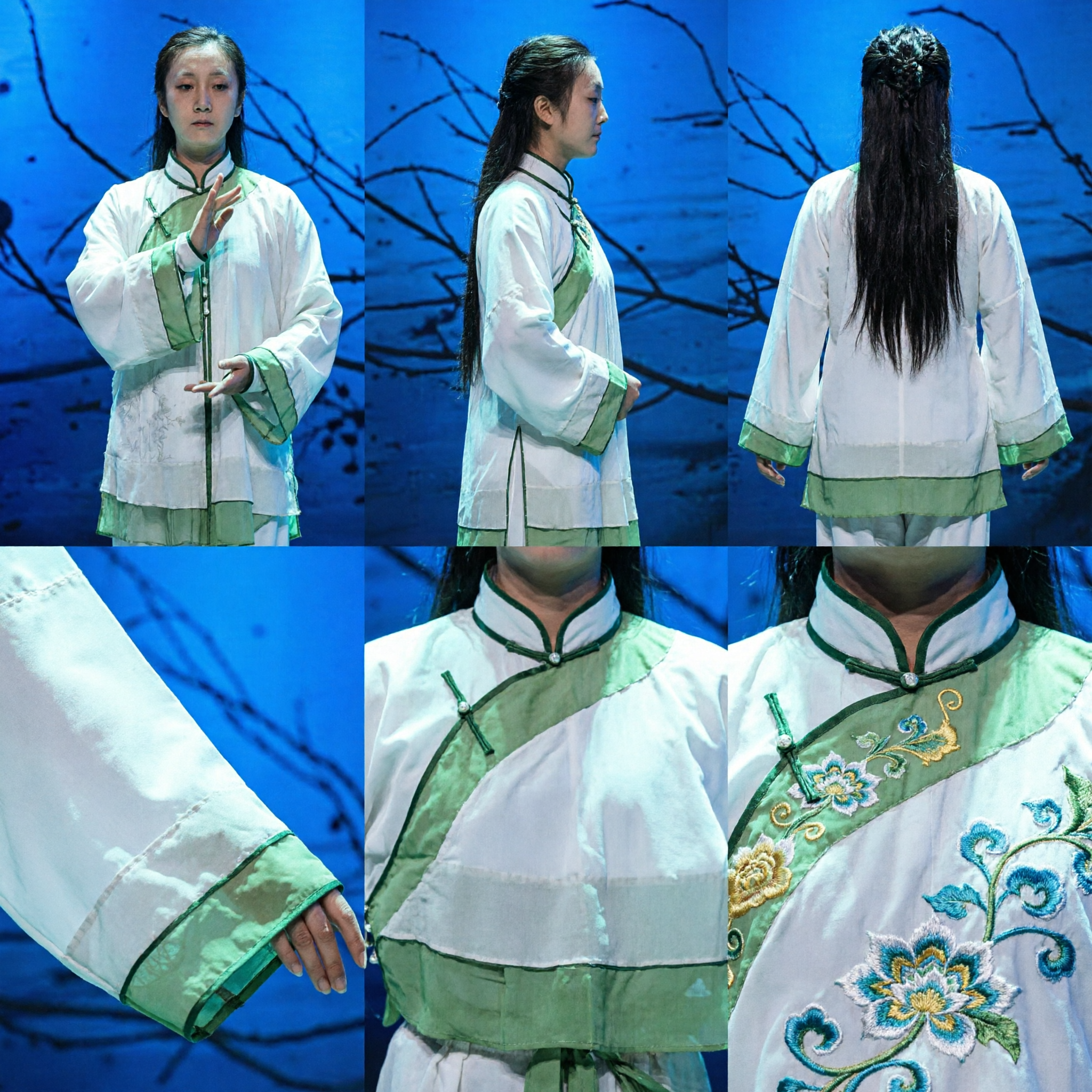 Traditional Chinese White Martial Arts Kung Fu Uniform Tai Chi Suit for Women Stage Performance