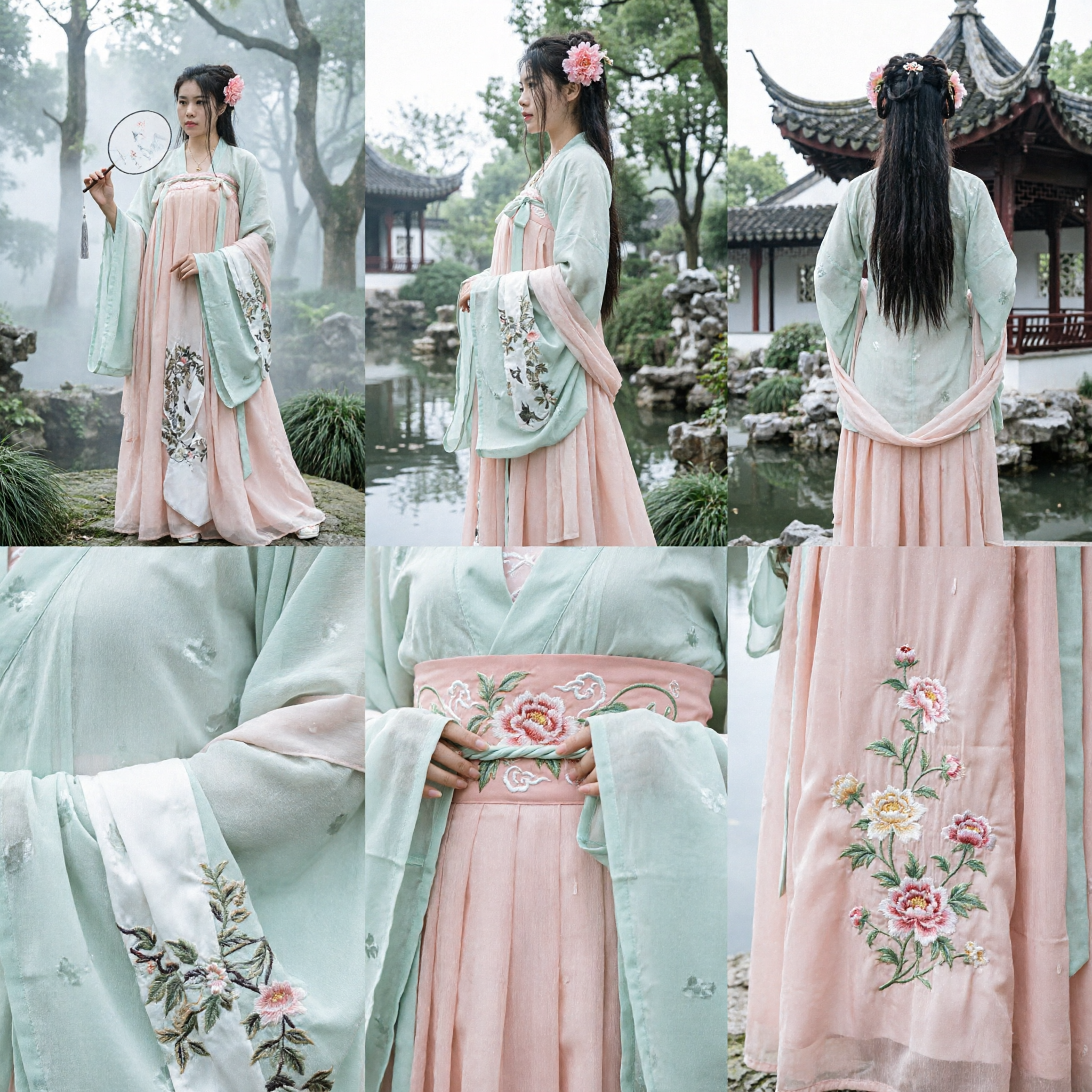 Elegant Traditional Chinese Hanfu Tang Dynasty Qixiong Ruqun Ancient Costume Dress for Women Performance