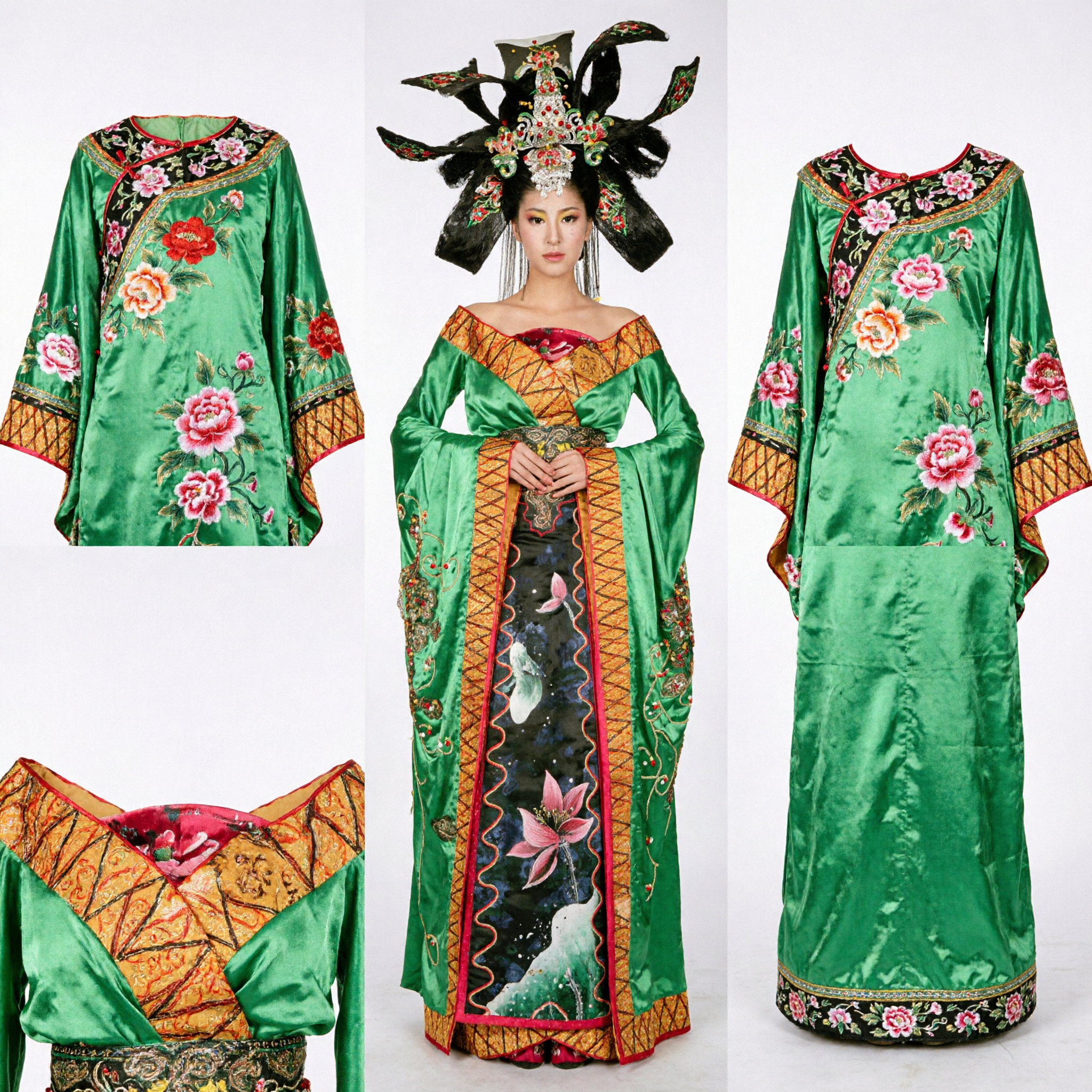 Traditional Chinese Ancient Empress Green Hanfu Costume Tang Dynasty Princess Dress for Stage Performance and Cosplay