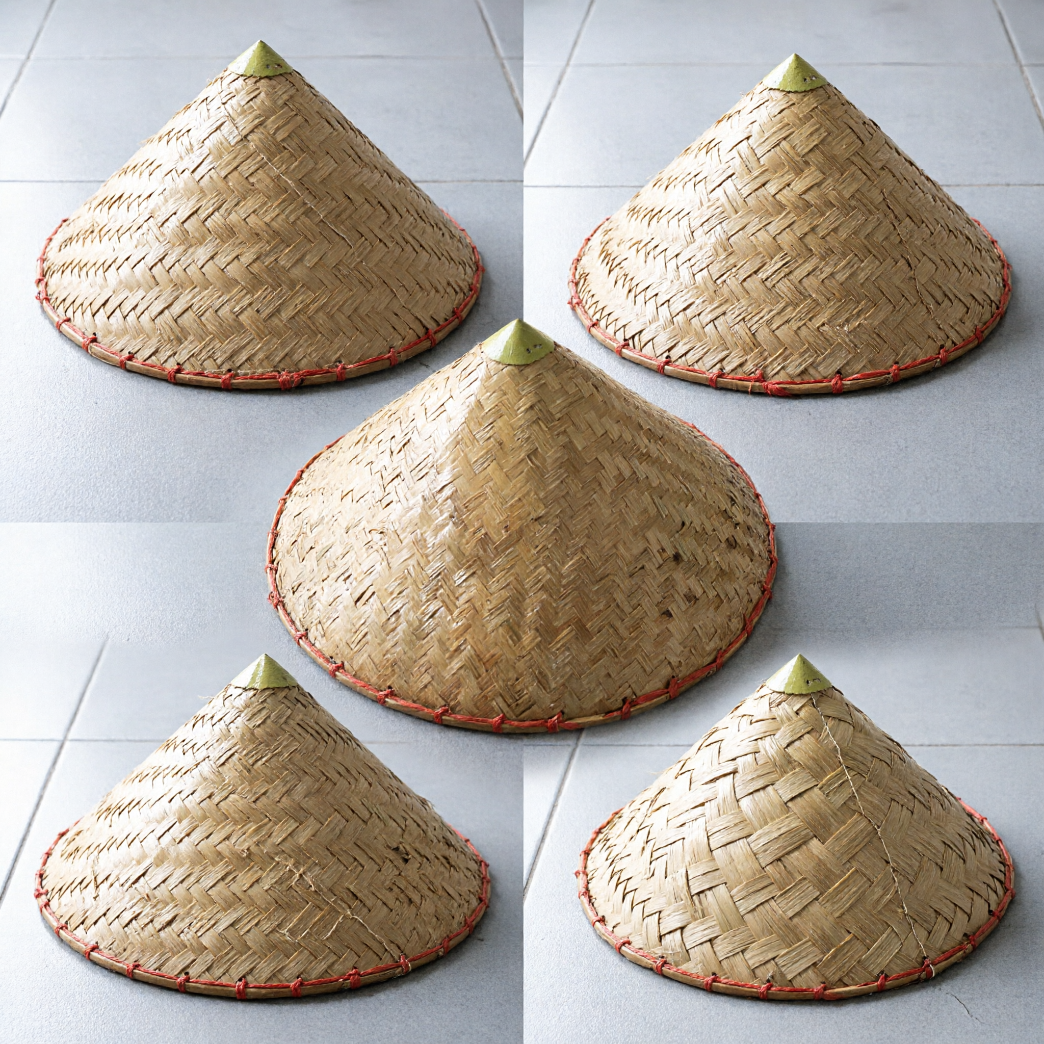 Traditional Chinese Woven Bamboo Conical Hat Natural Straw Sunshade for Cultural Dance Costume and Farming