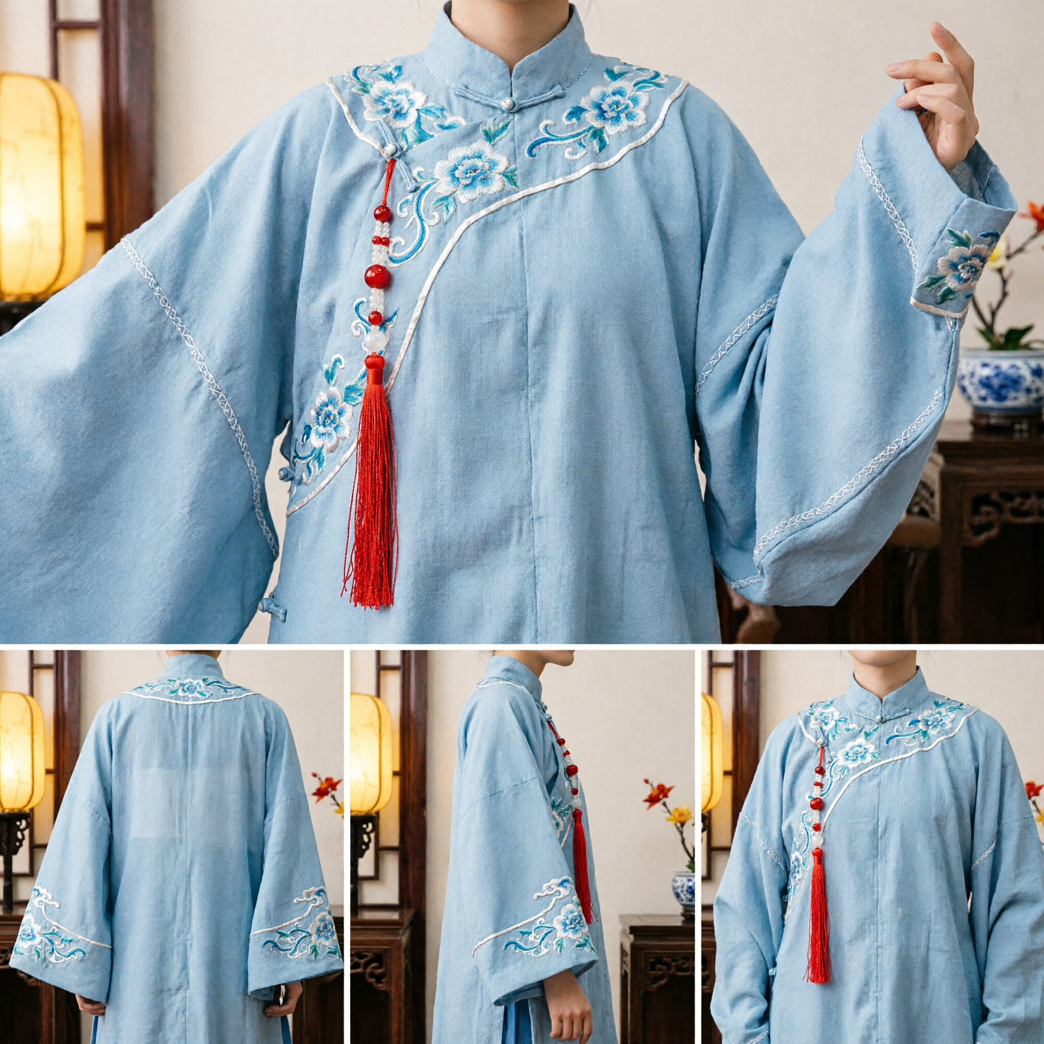 Traditional Chinese Gold Hairpin with Red Tassels and Pearls Hanfu Hair Stick for Women Ancient Palace Wedding Accessory