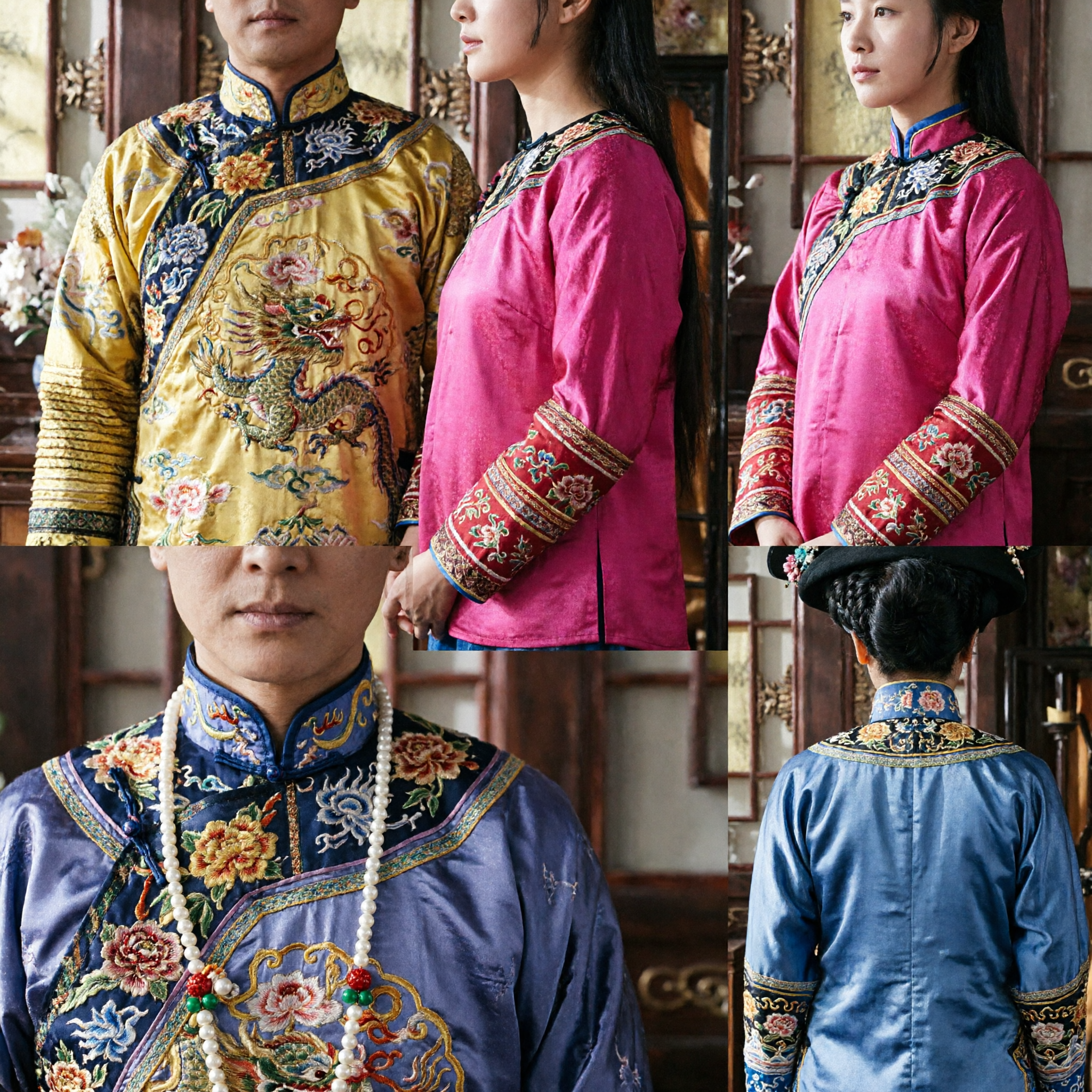 Traditional Chinese Qing Dynasty Emperor and Consort Costume Set for Historical Drama Cosplay and Stage Performance