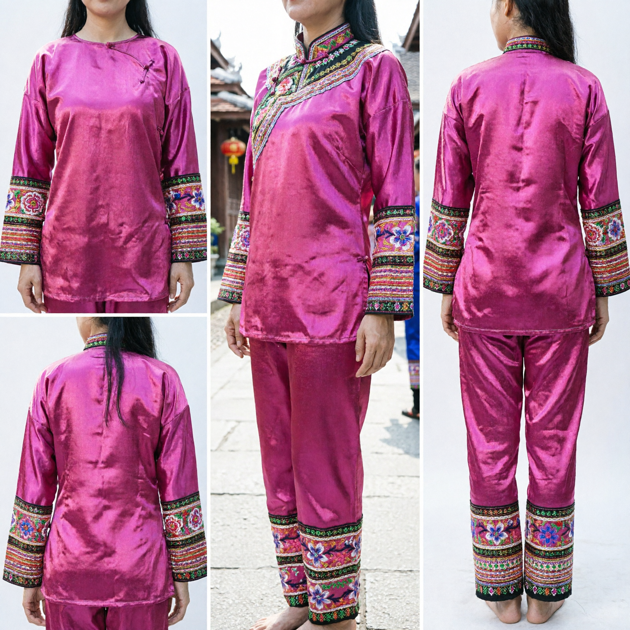 Women's Traditional Chinese Pink Silk Kung Fu Uniform Tai Chi Wushu Martial Arts Performance Costume