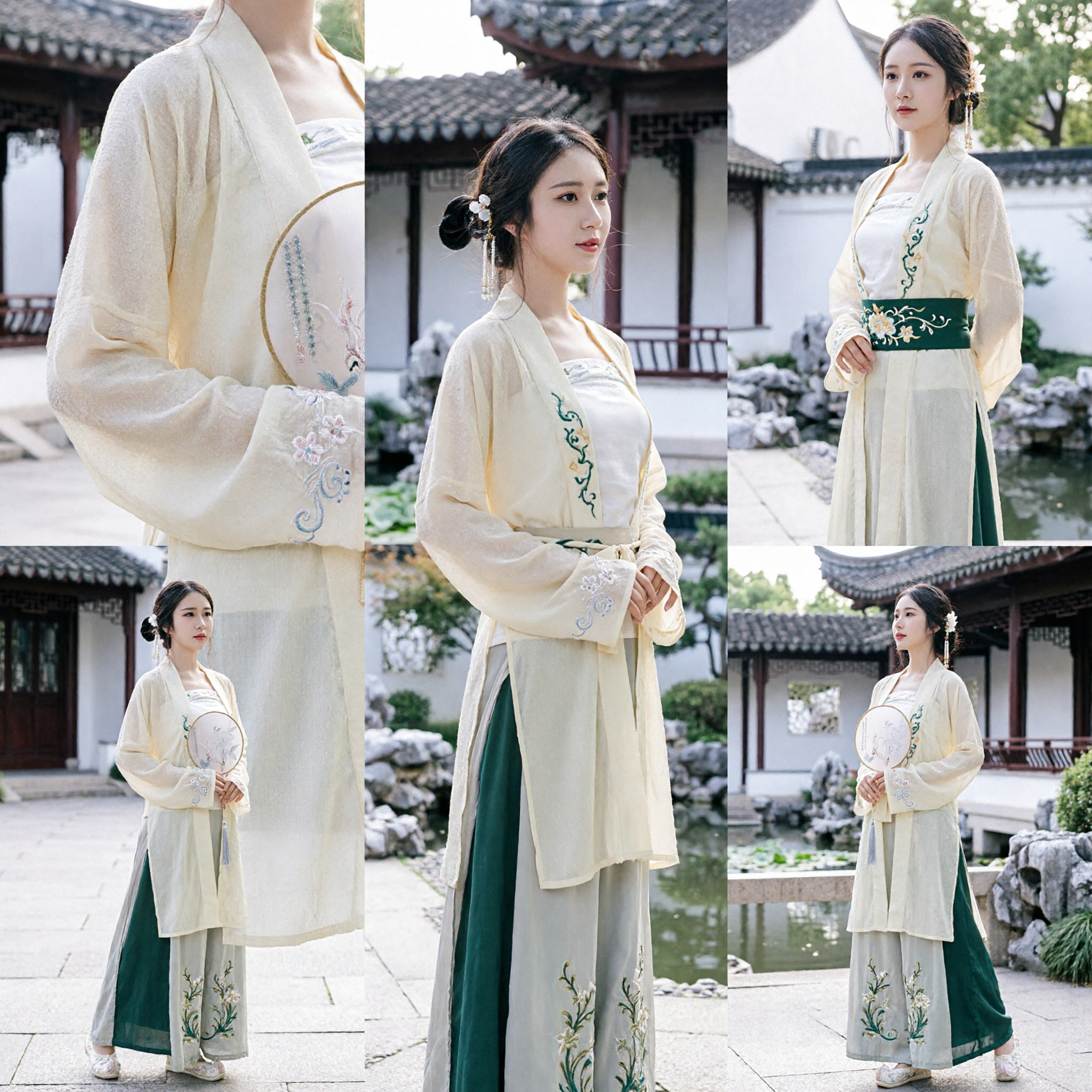 Traditional Chinese Hanfu Clothing for Women Song Dynasty Style Embroidered Skirt Set Ancient Costume for Photography