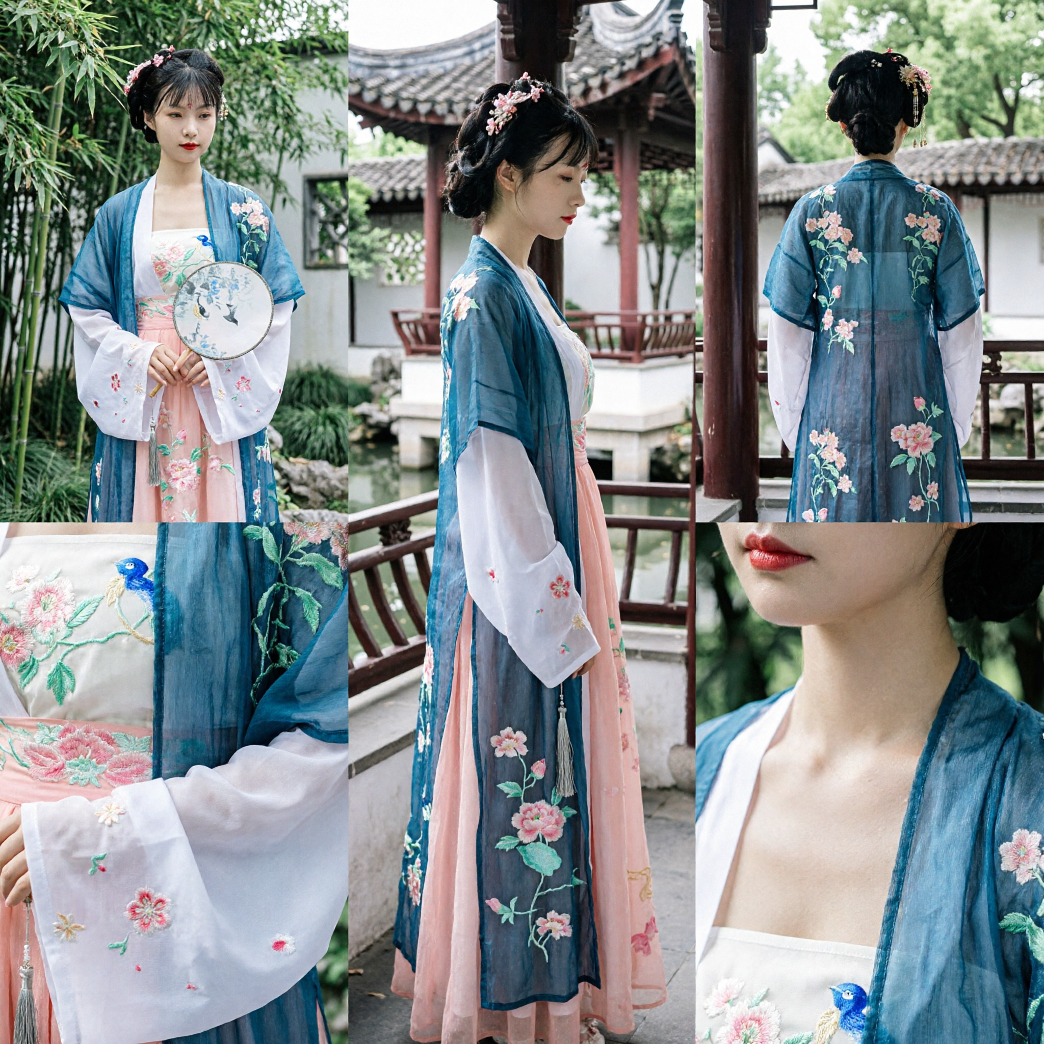Traditional Chinese Hanfu Ancient Costume Embroidered Ruqun Set Tang Dynasty Style Fairy Dress for Women