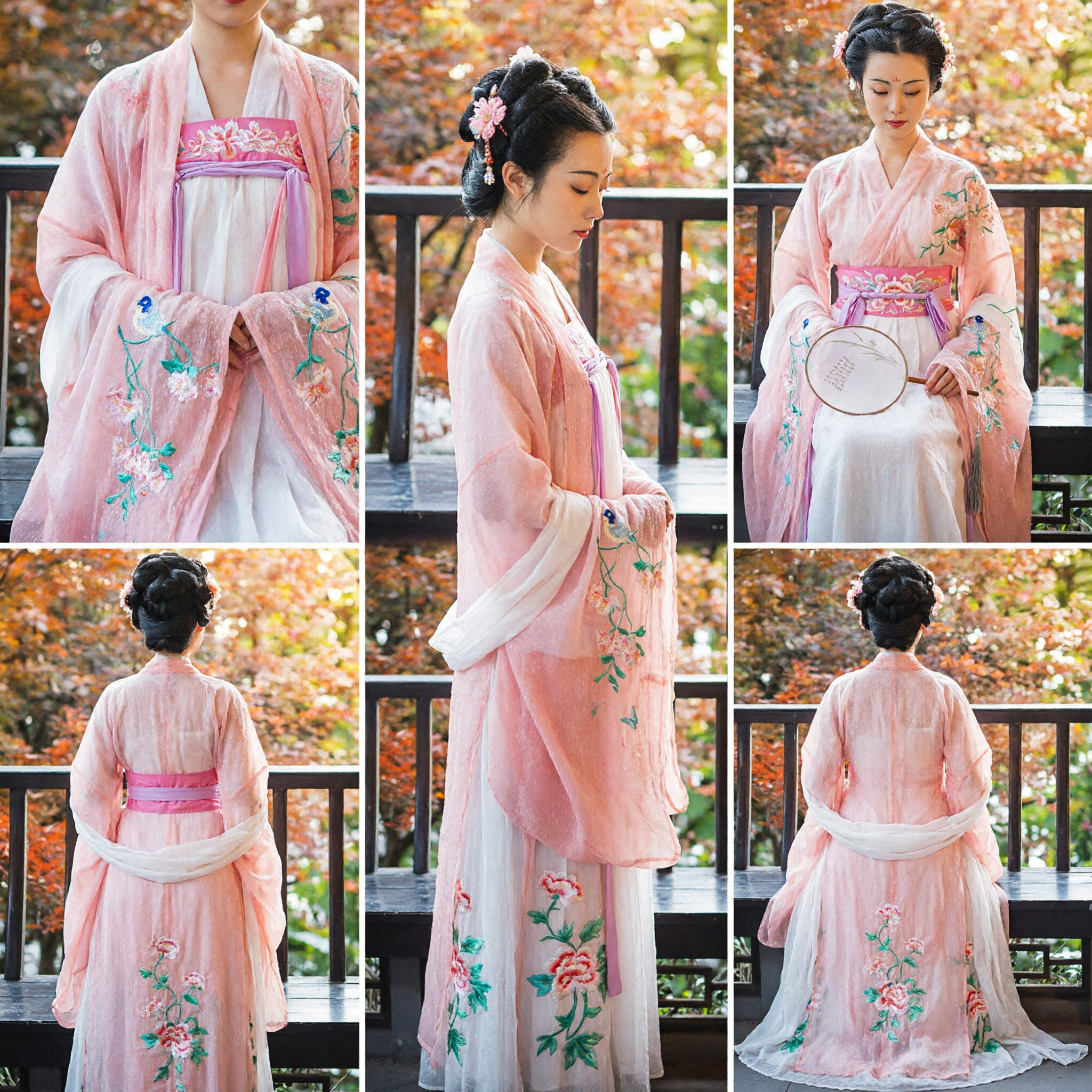 Elegant Pink Tang Dynasty Hanfu Traditional Chinese Ancient Costume Embroidered Dress for Women Performance