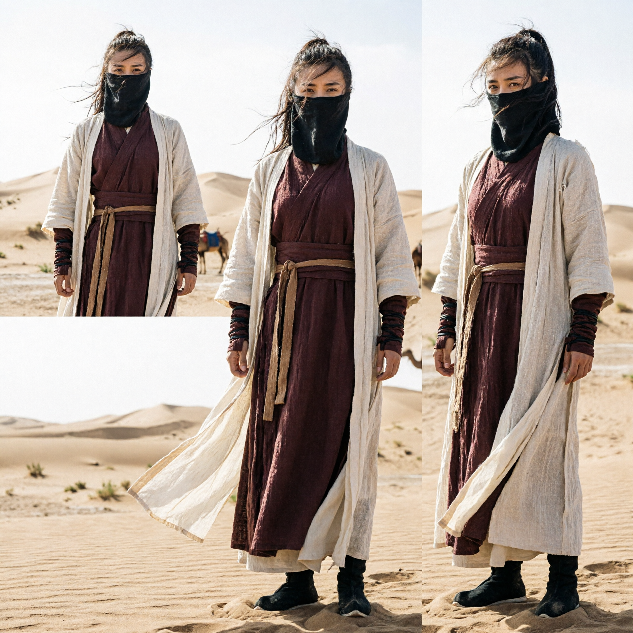 Ancient Chinese Wuxia Swordsman Costume Traditional Martial Arts Assassin Robe for Cosplay Halloween