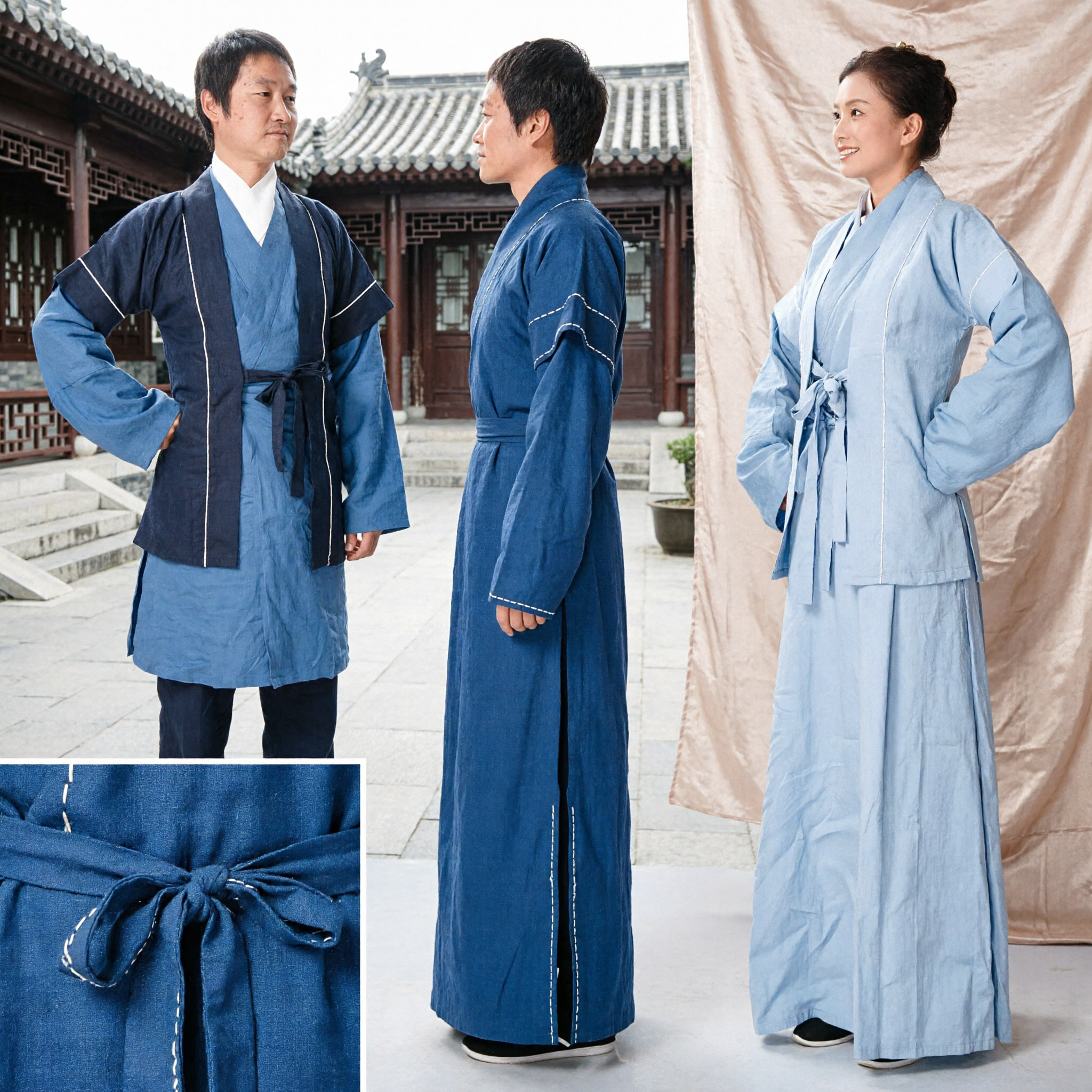 Traditional Chinese Kung Fu Uniform Hanfu Martial Arts Costume Ancient Servant Clothing Set for Men and Women