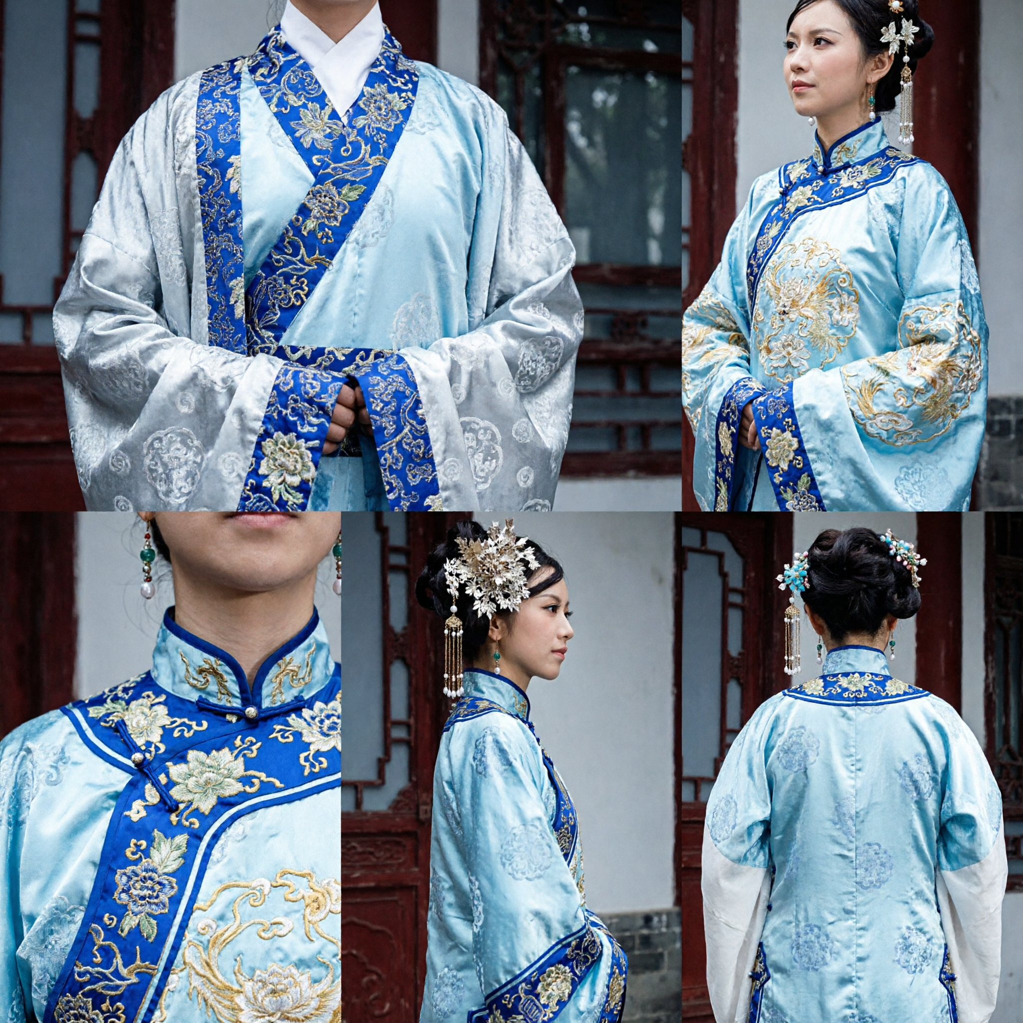 Traditional Chinese Hanfu Wedding Costumes for Couples Ancient Dynasty Embroidered Robes Photography Set