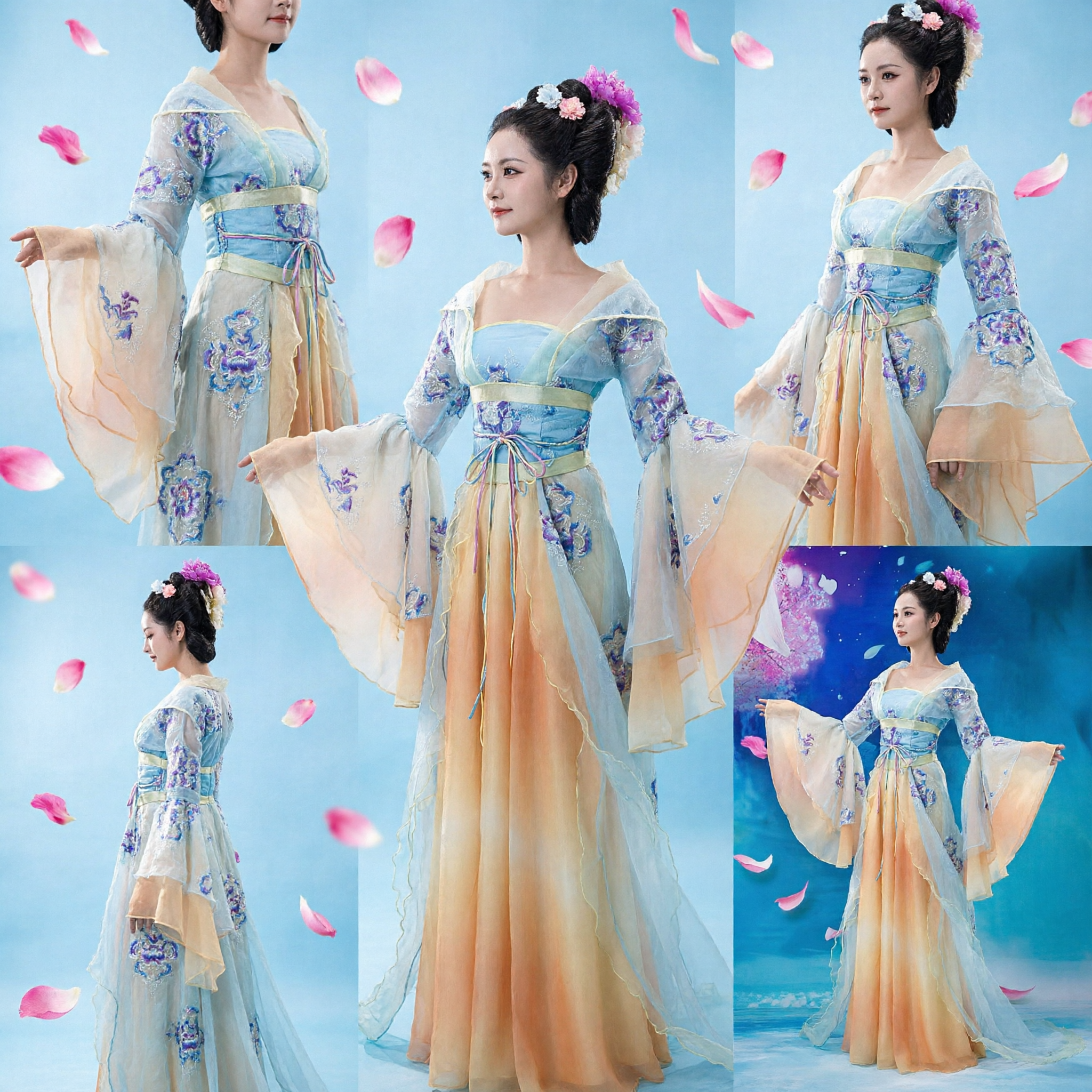 Traditional Chinese Hanfu Tang Dynasty Ancient Fairy Dress Women's Stage Performance Costume for Dance and Cultural Events