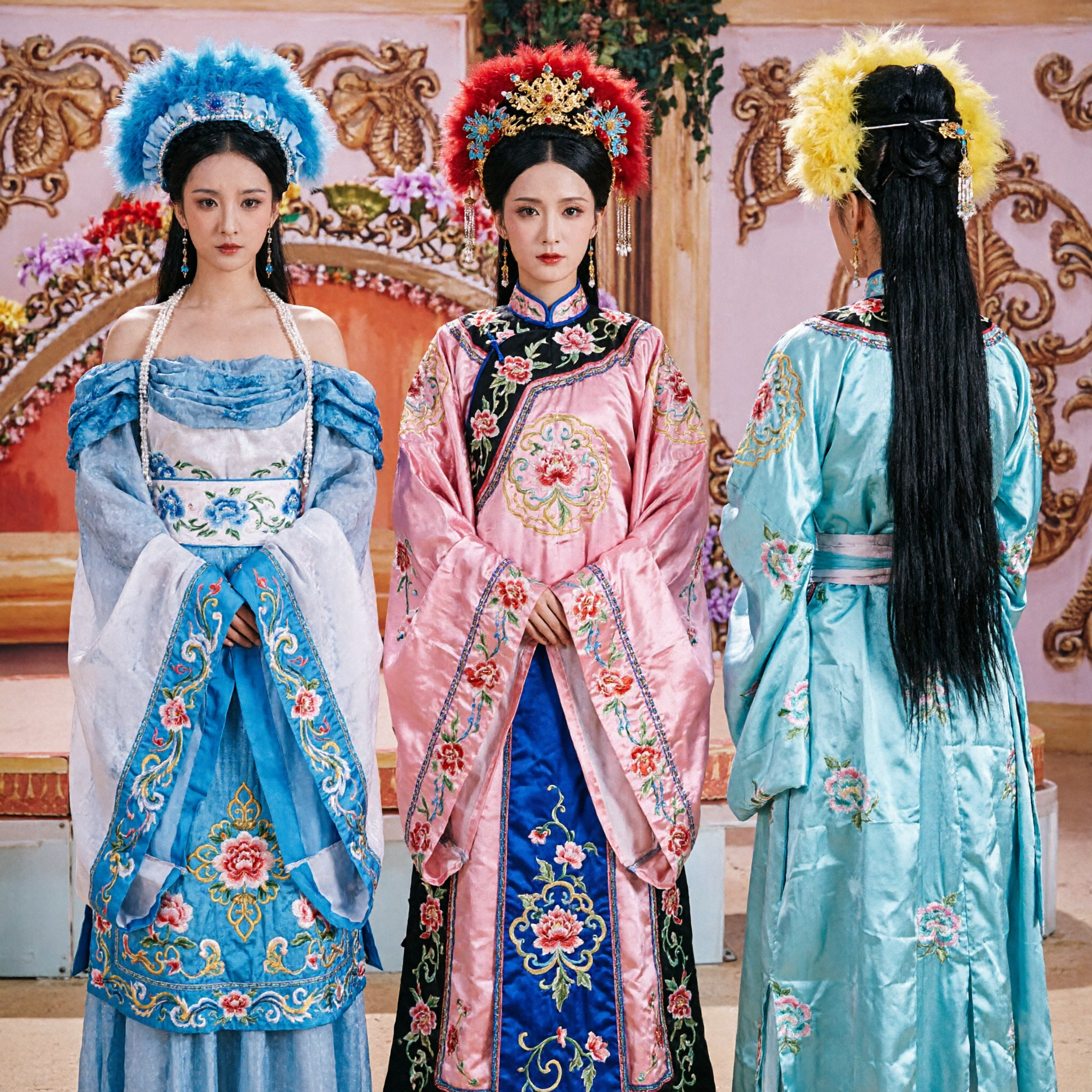 Women's Ancient Chinese Seven Fairies Hanfu Costume Traditional Palace Dress for Stage Dance Performance