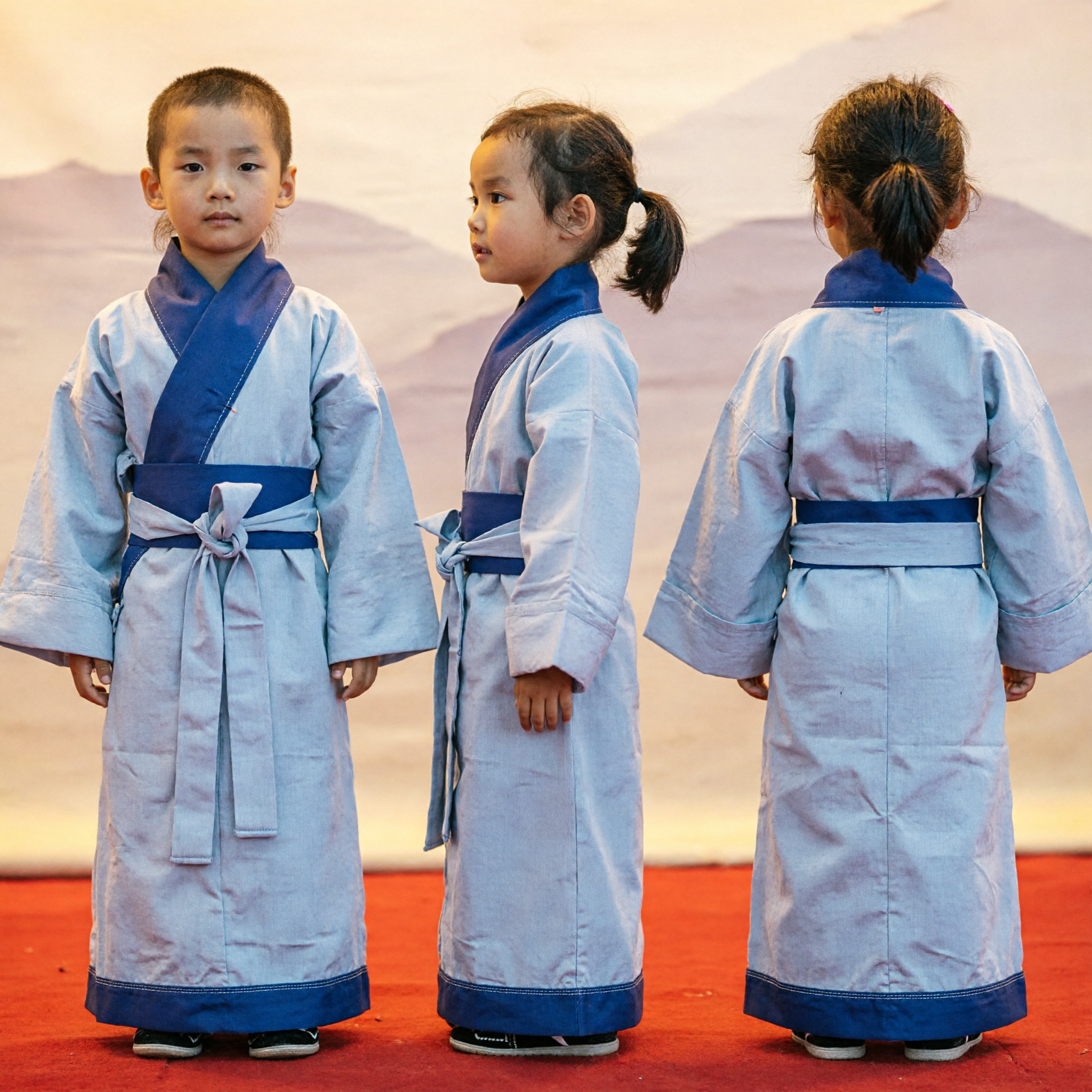 Traditional Chinese Hanfu Clothing for Kids Ancient Style Cross-Collar Robe for Boys and Girls Cultural Performance Outfit