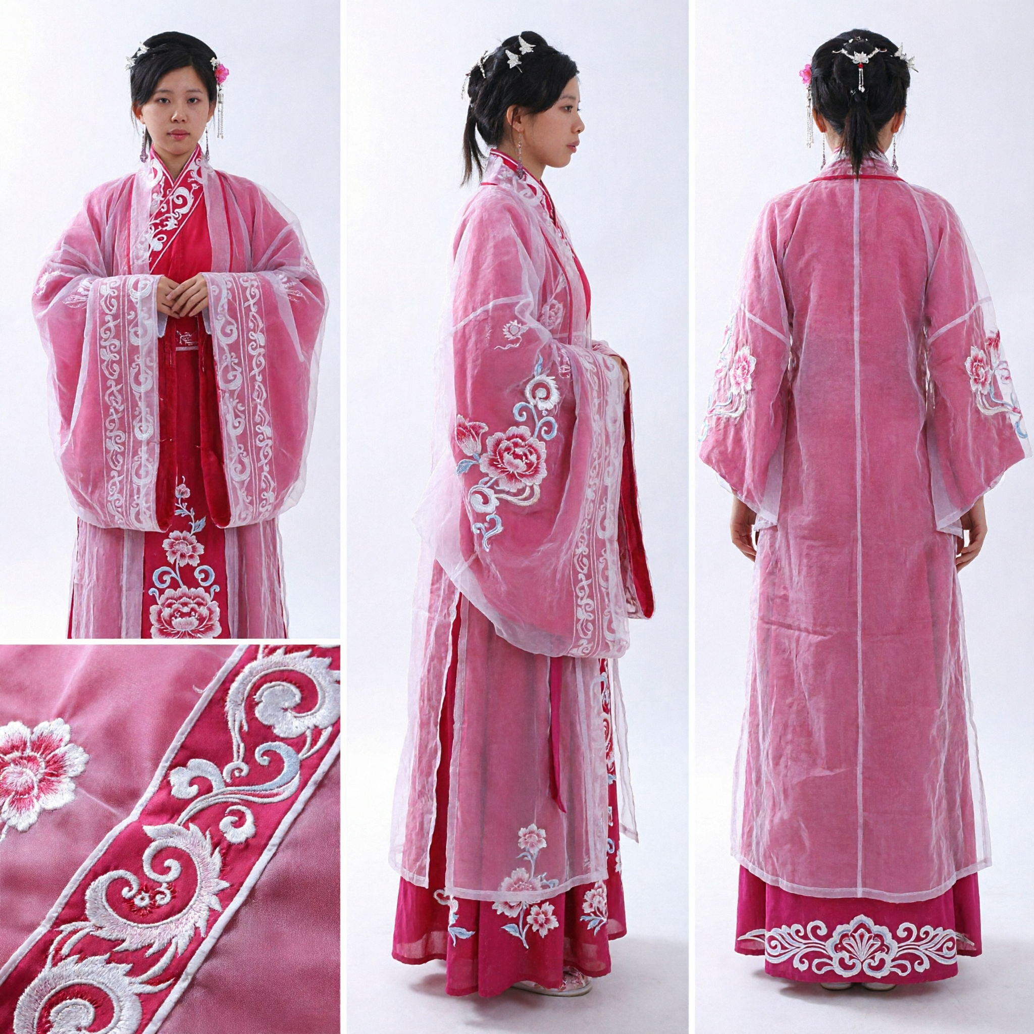 Elegant Pink Hanfu Traditional Chinese Ancient Costume Women's Historical Clothing for Stage Performance and Cosplay