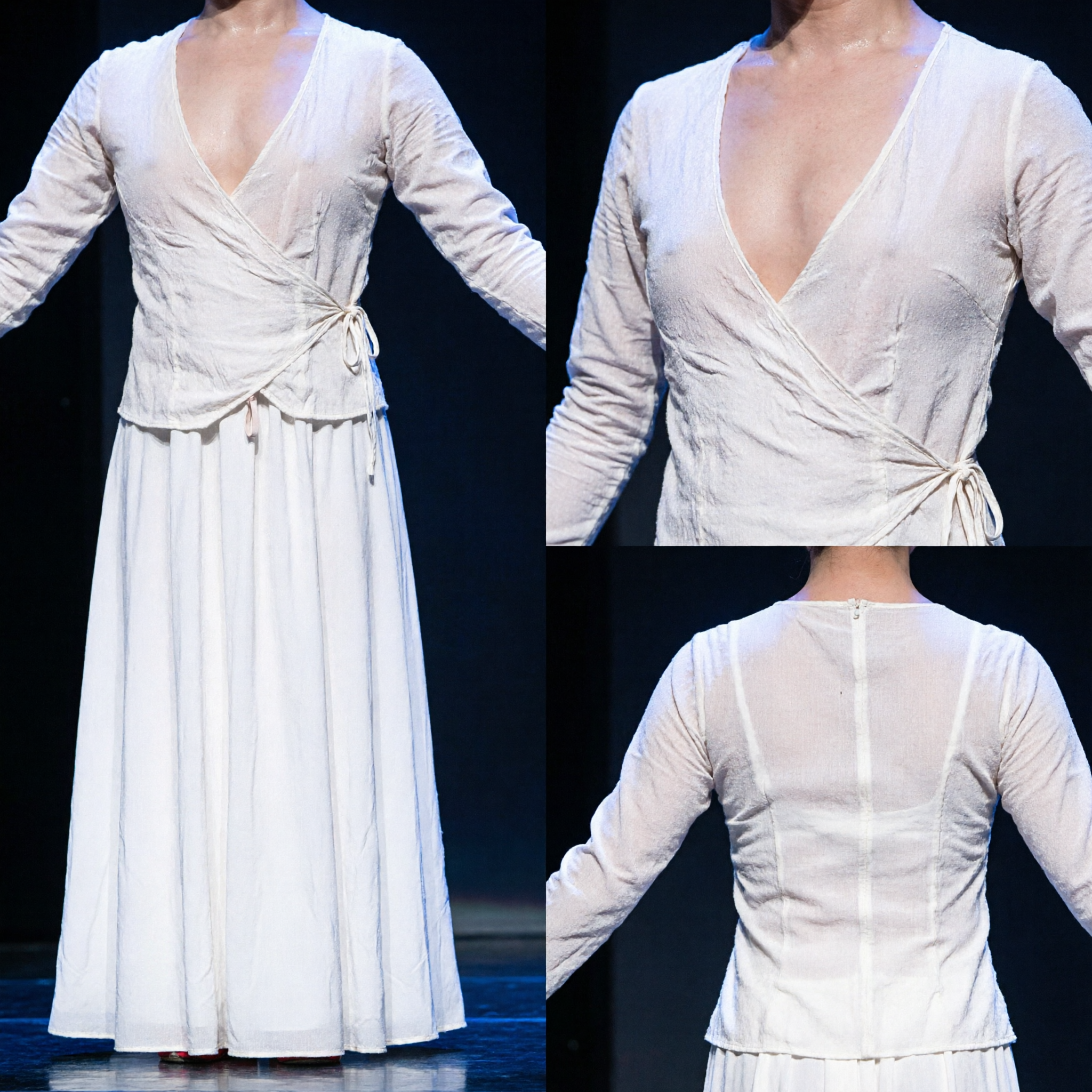 Men's White Chinese Classical Dance Costume Traditional Stage Performance Outfit for Folk Dance Shows