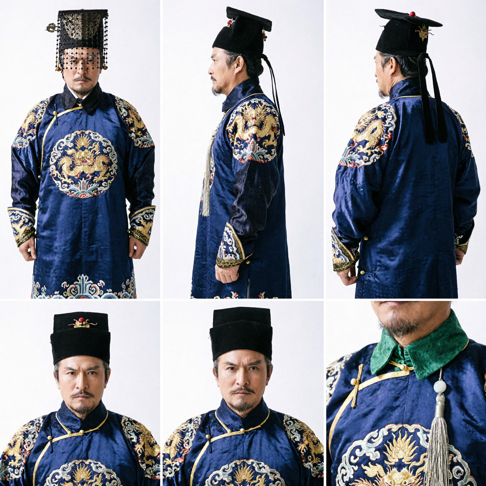 Ancient Chinese Emperor Crown Hat Mian Guan with Beads Traditional Hanfu Men's Costume Accessory for Cosplay