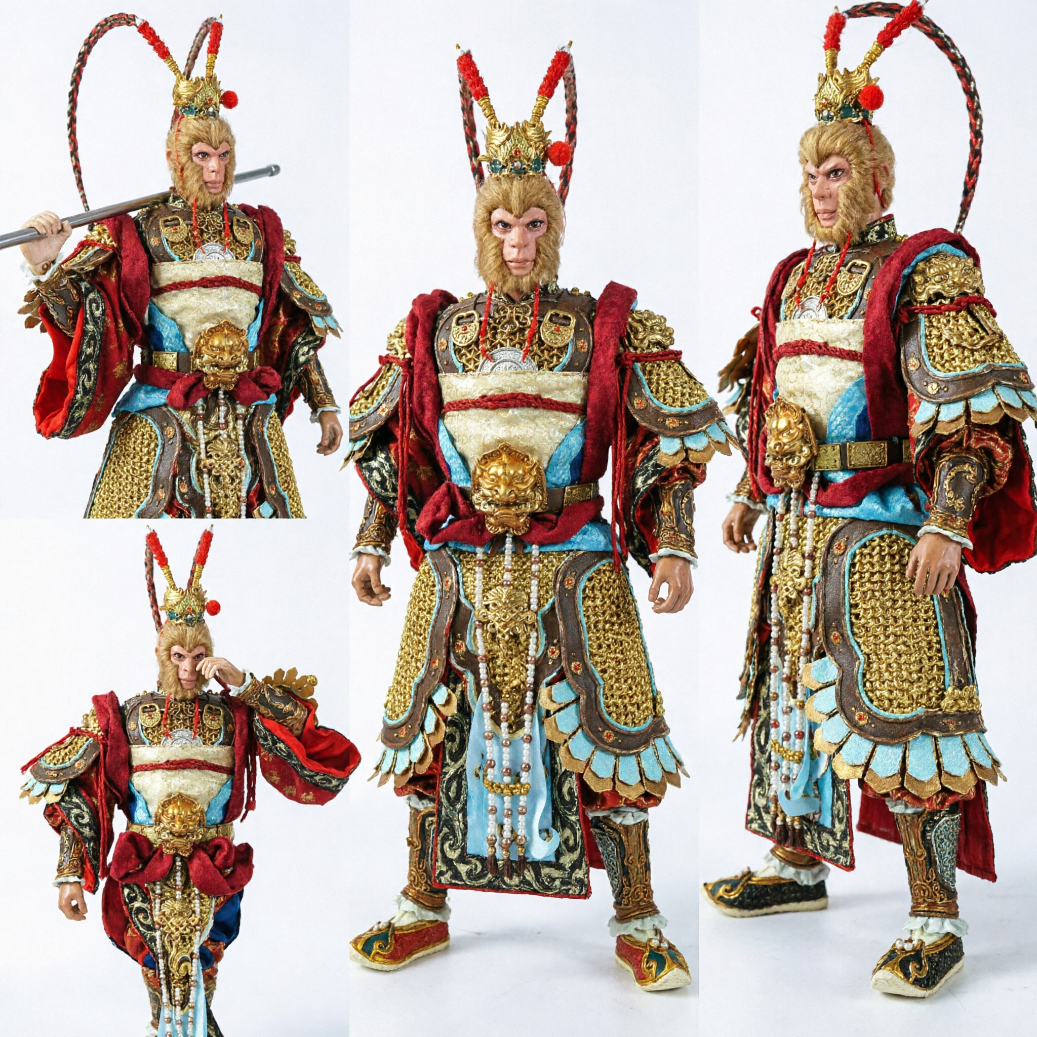 Complete Monkey King Sun Wukong Chinese Opera Armor Costume Cosplay Suit for Men Halloween Party
