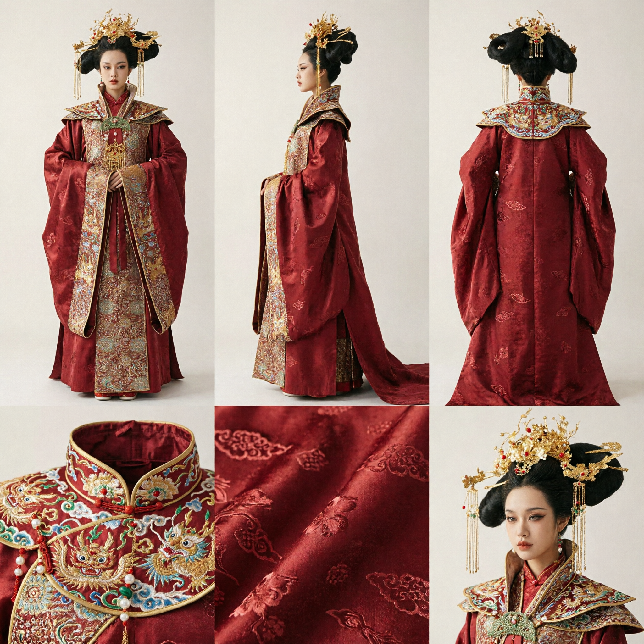 Ancient Chinese Empress Red Hanfu Costume Traditional Tang Dynasty Royal Queen Dress for Women