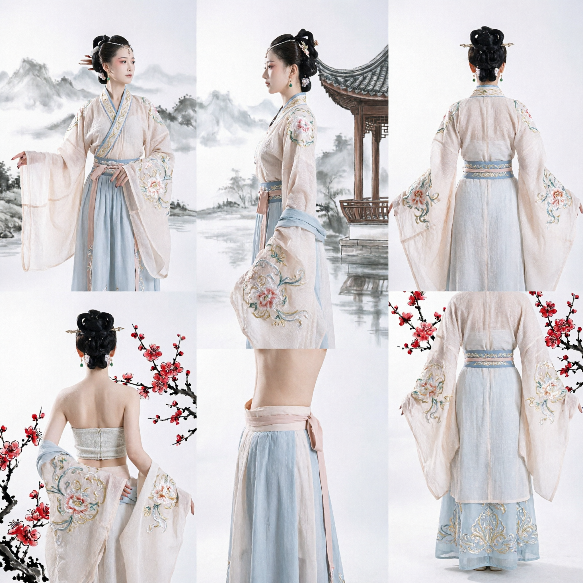 Elegant White Chinese Classical Dance Costume Traditional Hanfu Fairy Dress with Long Ribbons for Women Performance