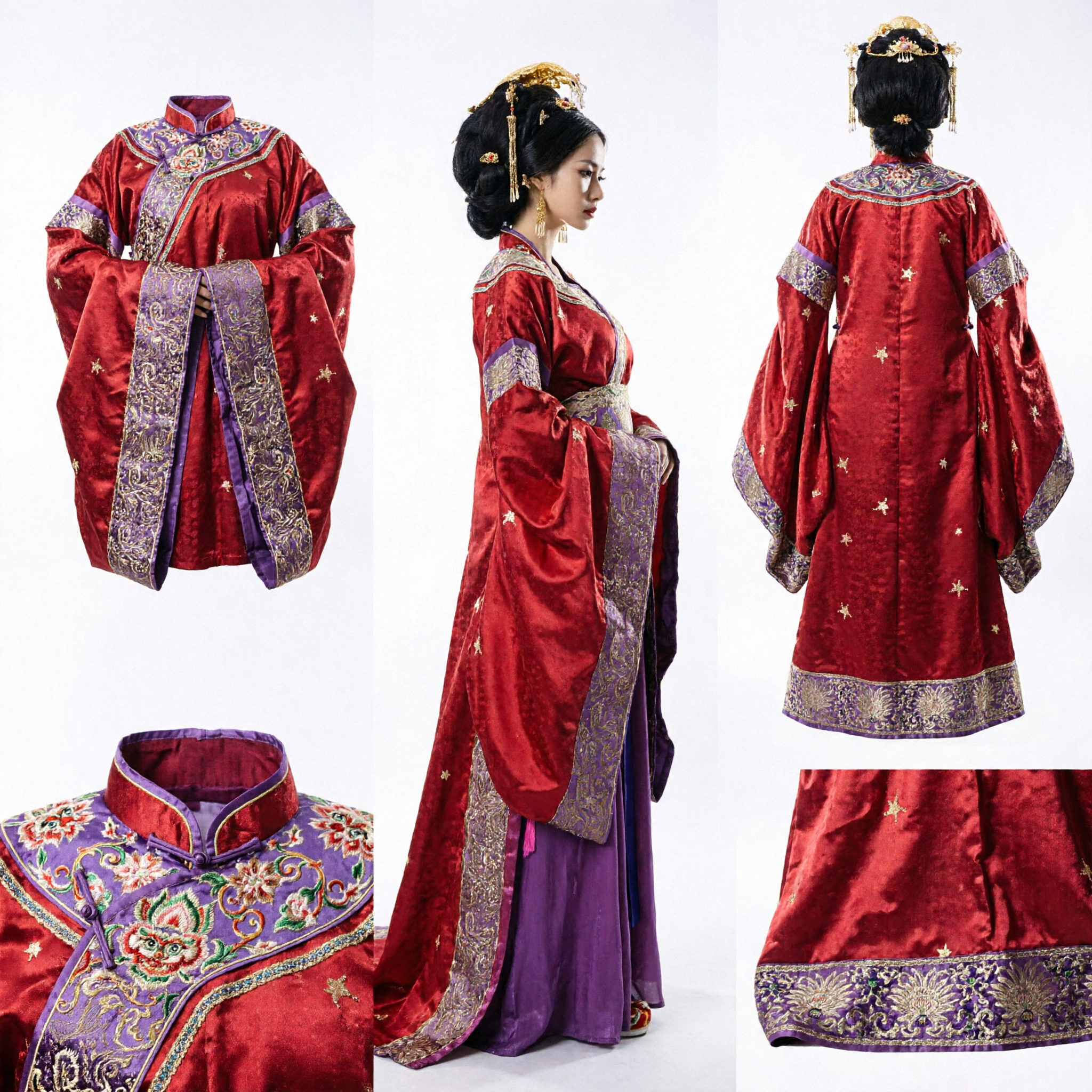 Elegant Red Tang Dynasty Hanfu Costume Ancient Chinese Palace Princess Dress for Women Performance