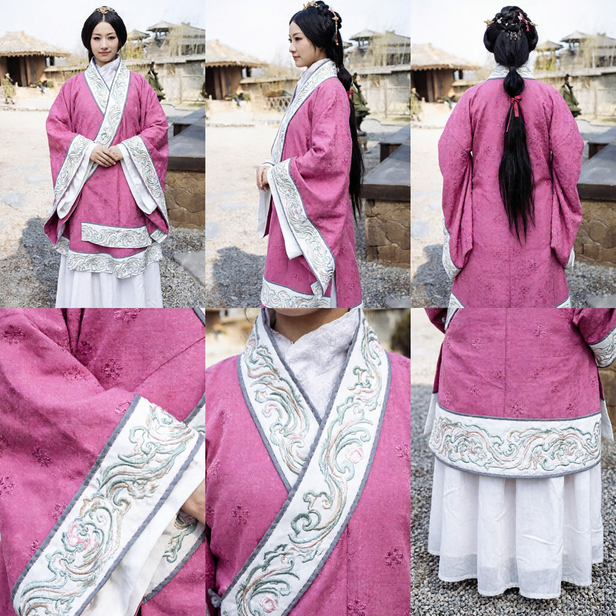 Chinese Traditional Hanfu Pink Ancient Princess Robe Embroidered Costume for Women Cosplay Performance Dress