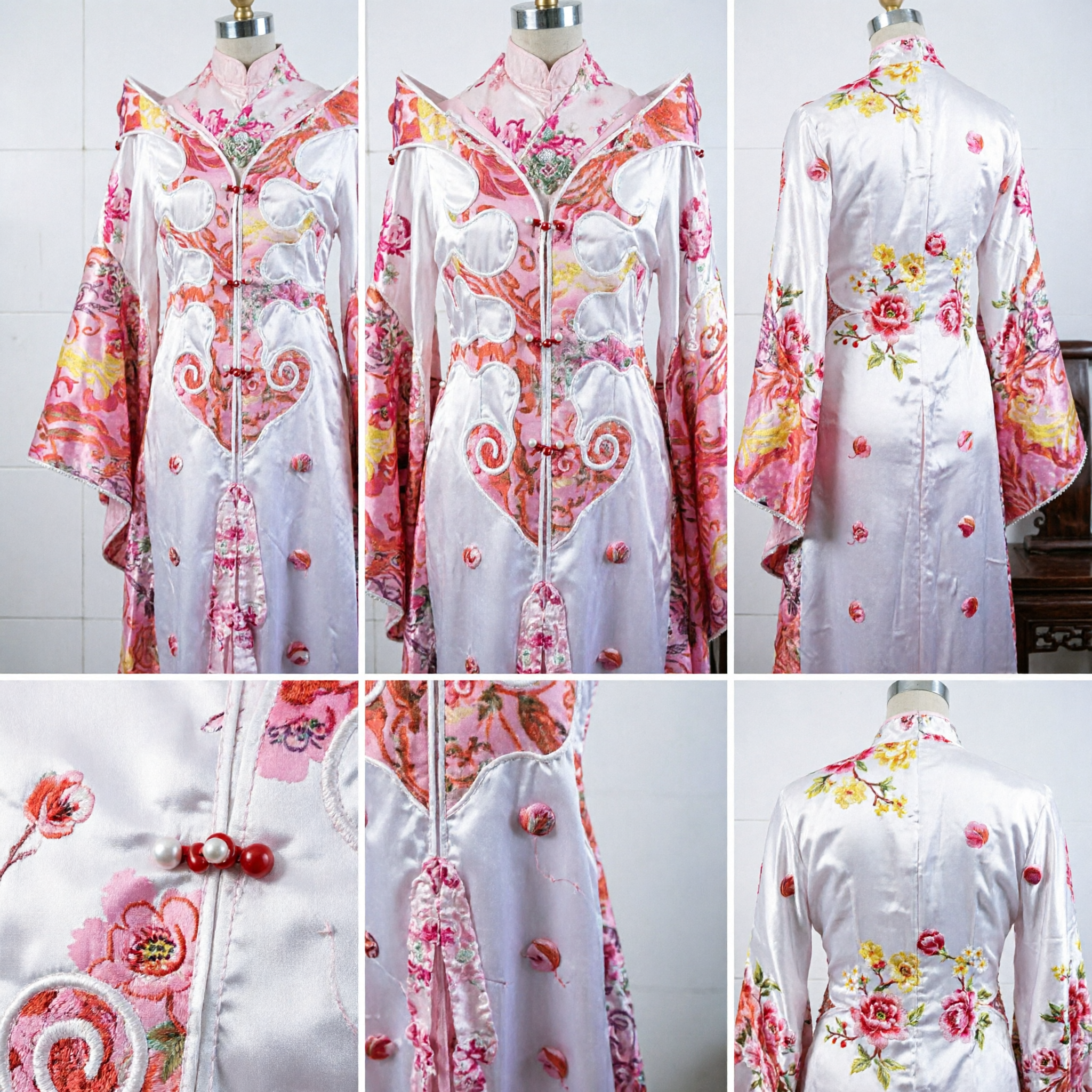 Elegant Chinese Traditional Hanfu Costume Pink White Ancient Fairy Robe for Women Stage Performance Cosplay