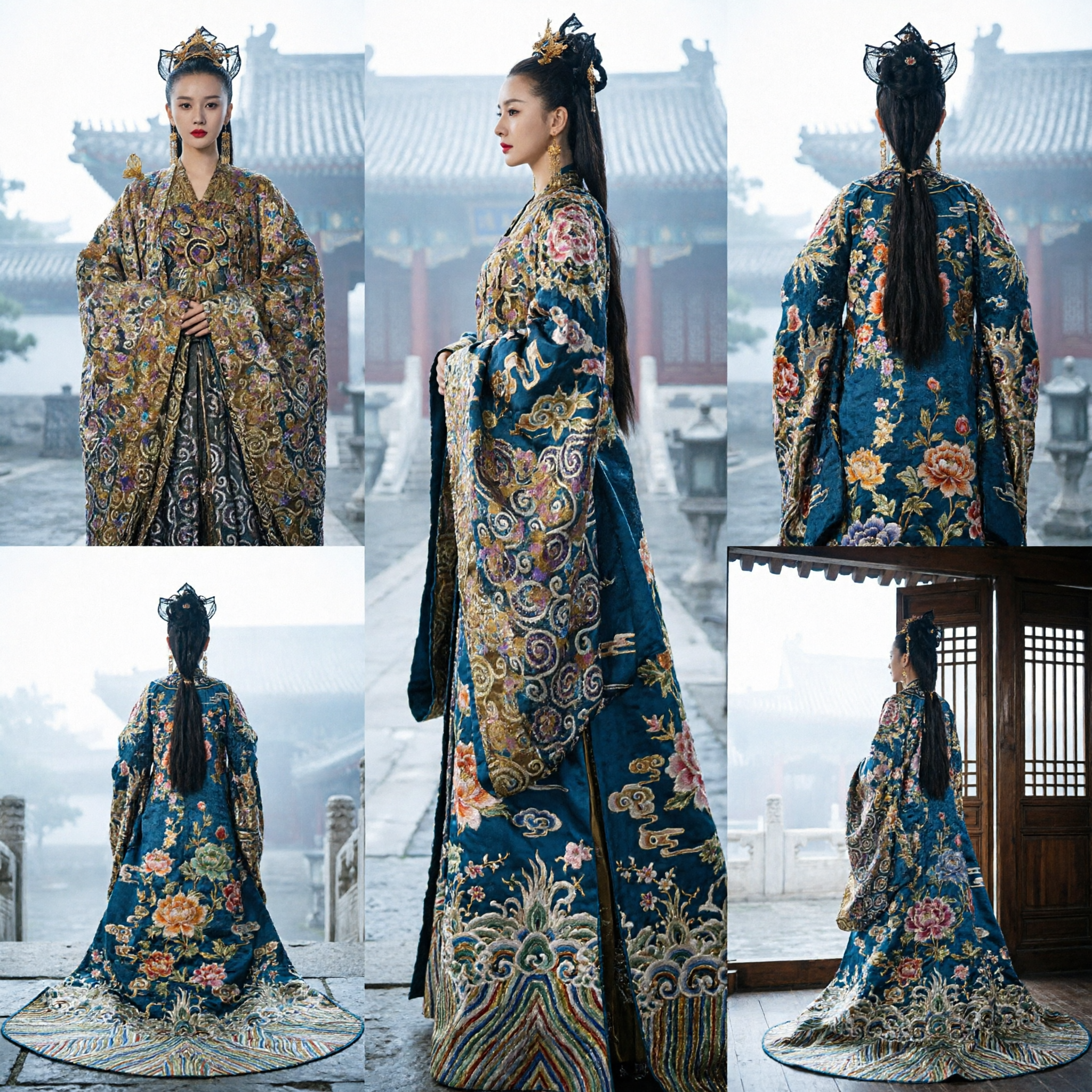Luxury Chinese Ancient Empress Costume Royal Palace Lady Historical Hanfu Dress with Embroidery