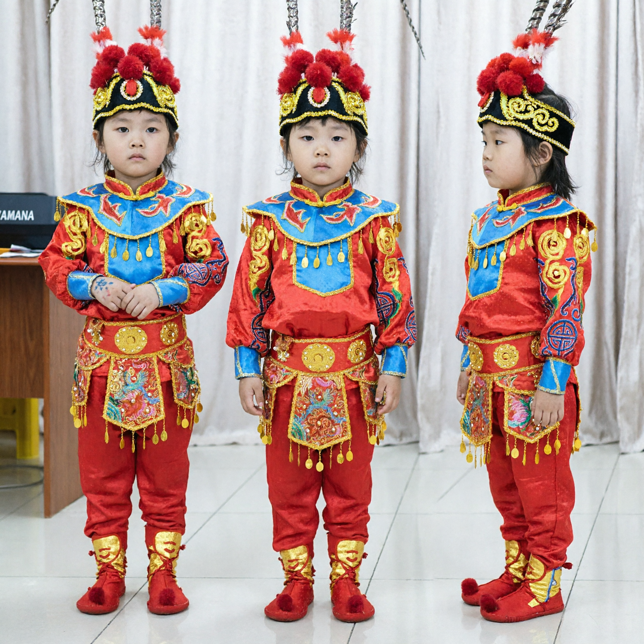 Kids Traditional Chinese Opera Costume Peking Opera General Warrior Outfit Boys Stage Performance Dance Halloween