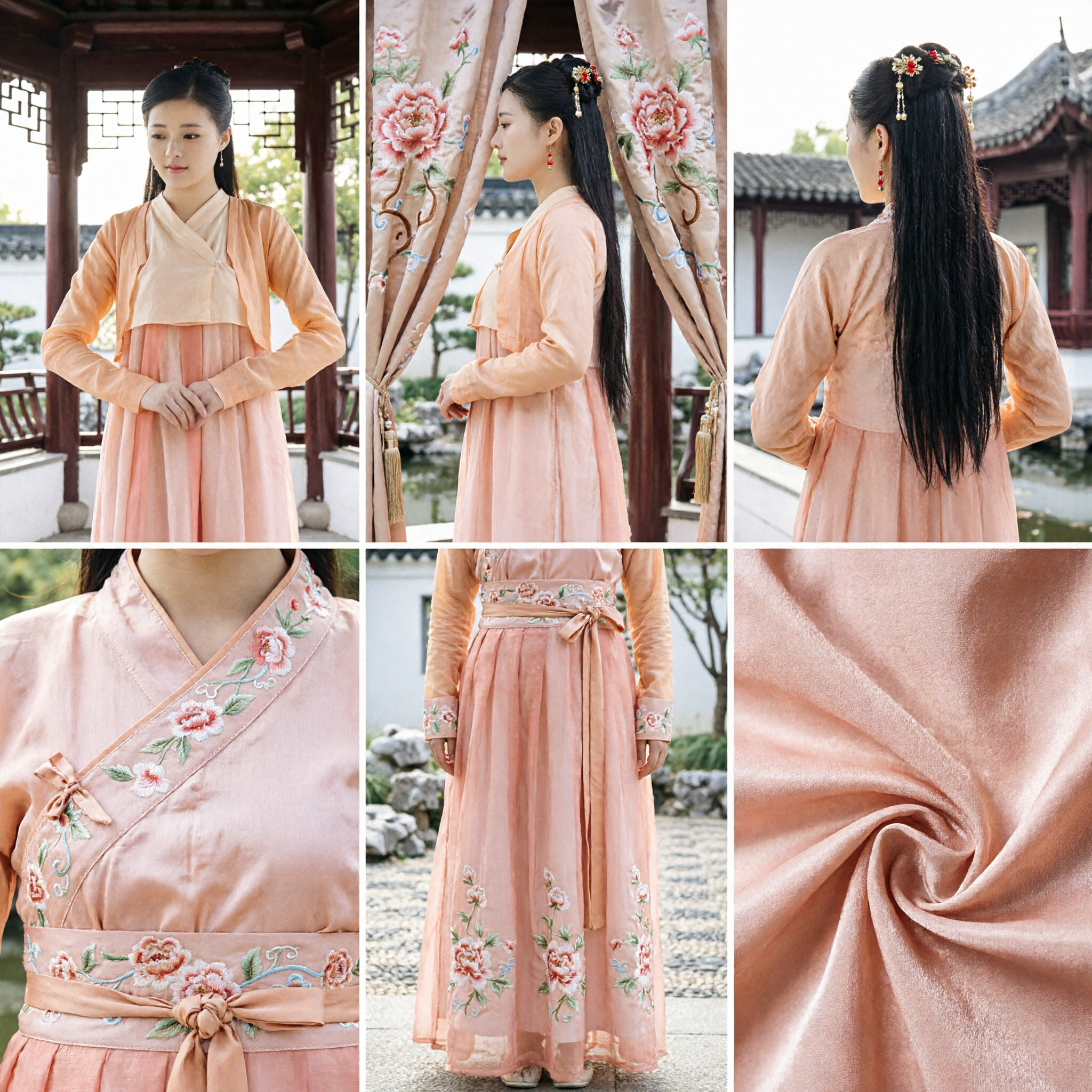 Women's Ancient Chinese Hanfu Costume Peach Palace Maid Dress Traditional Historical Cosplay Outfit