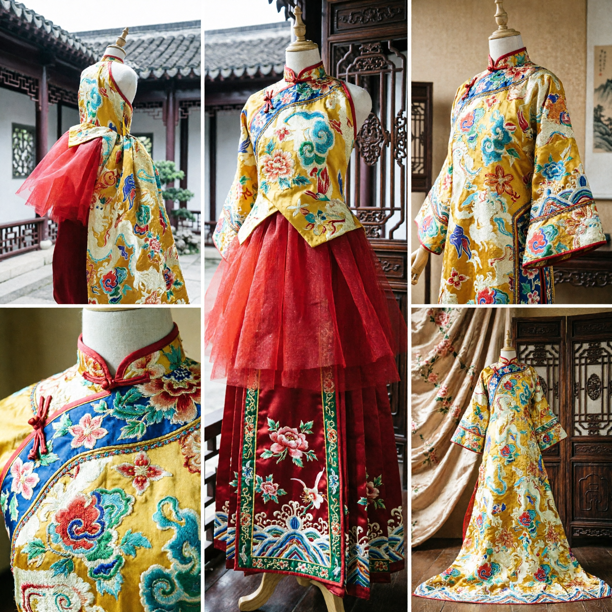 Traditional Chinese Opera Puppet Doll in Embroidered Golden Dragon Robe with Water Sleeves for Cultural Gift Display