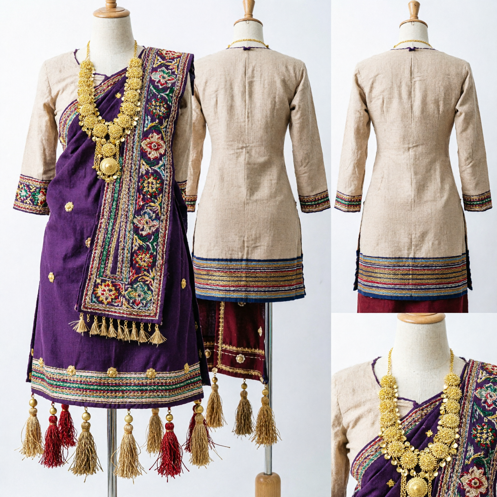 Traditional Indian Gold Kasu Malai Coin Necklace Bridal Wedding Jewelry Ethnic Long Chain for Women and Dancers