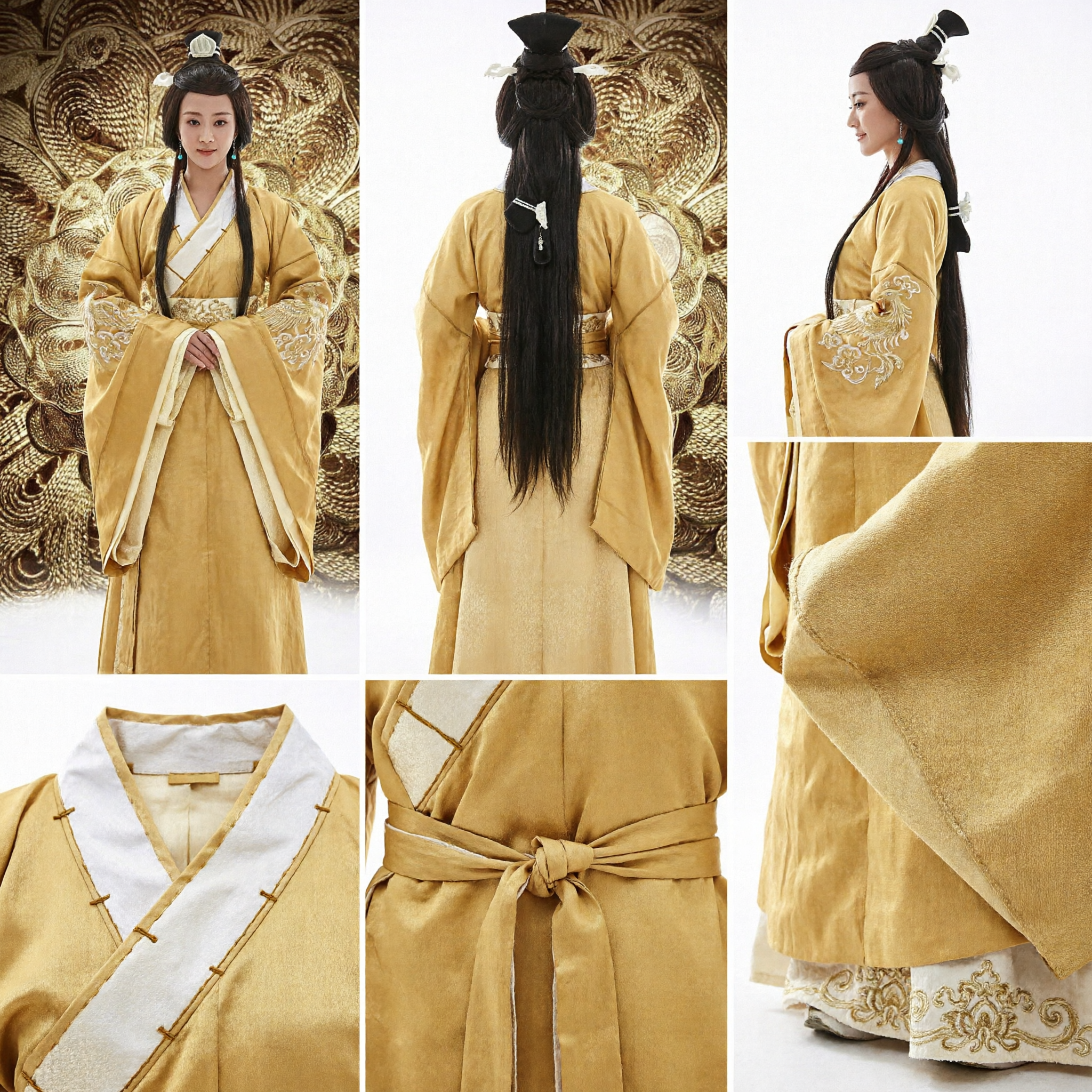 Elegant Yellow Traditional Chinese Hanfu Costume Ancient Princess Dress for Women Historical Cosplay Outfit