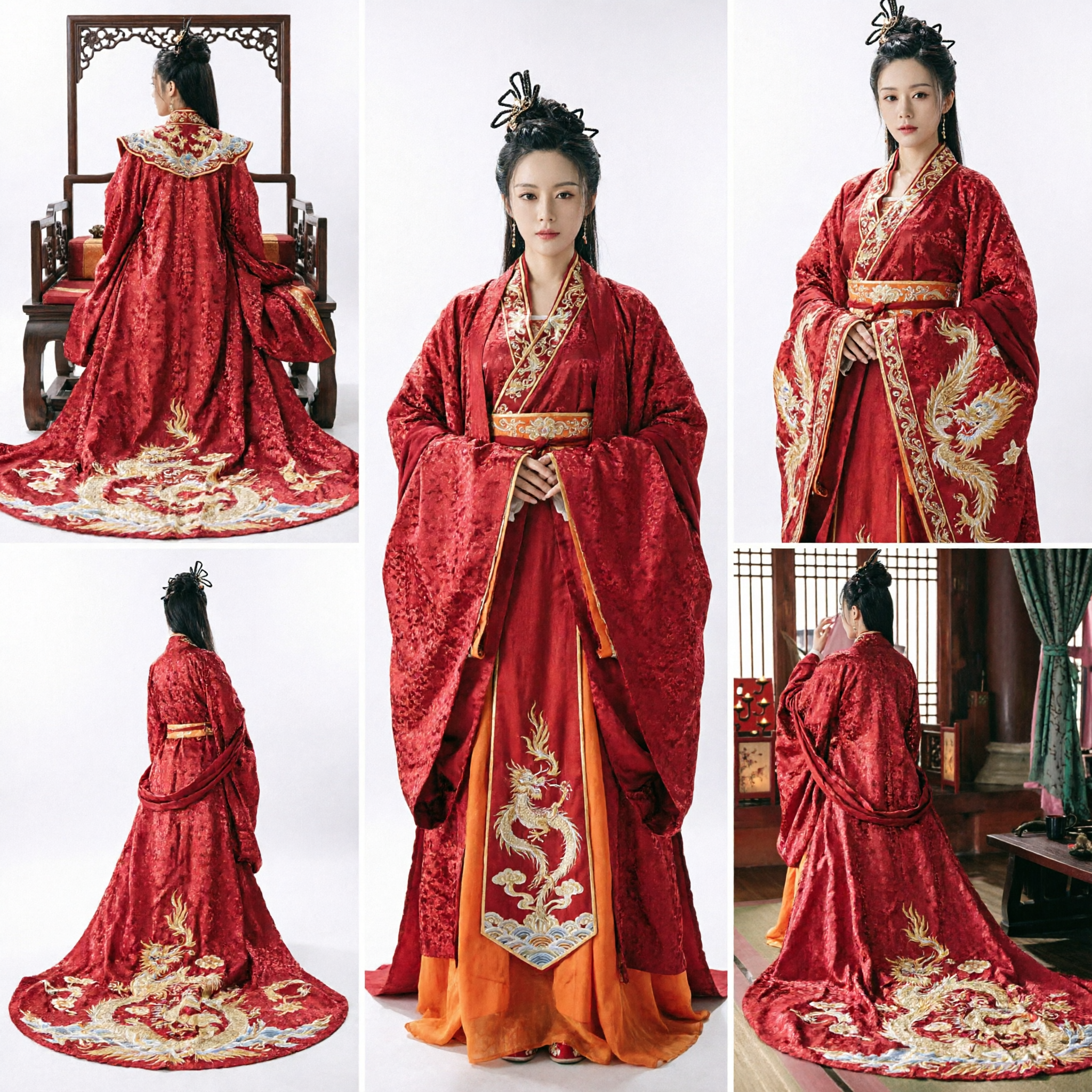 Women's Ancient Chinese Red Hanfu Dress Traditional Noblewoman Robe for Historical Cosplay and Events