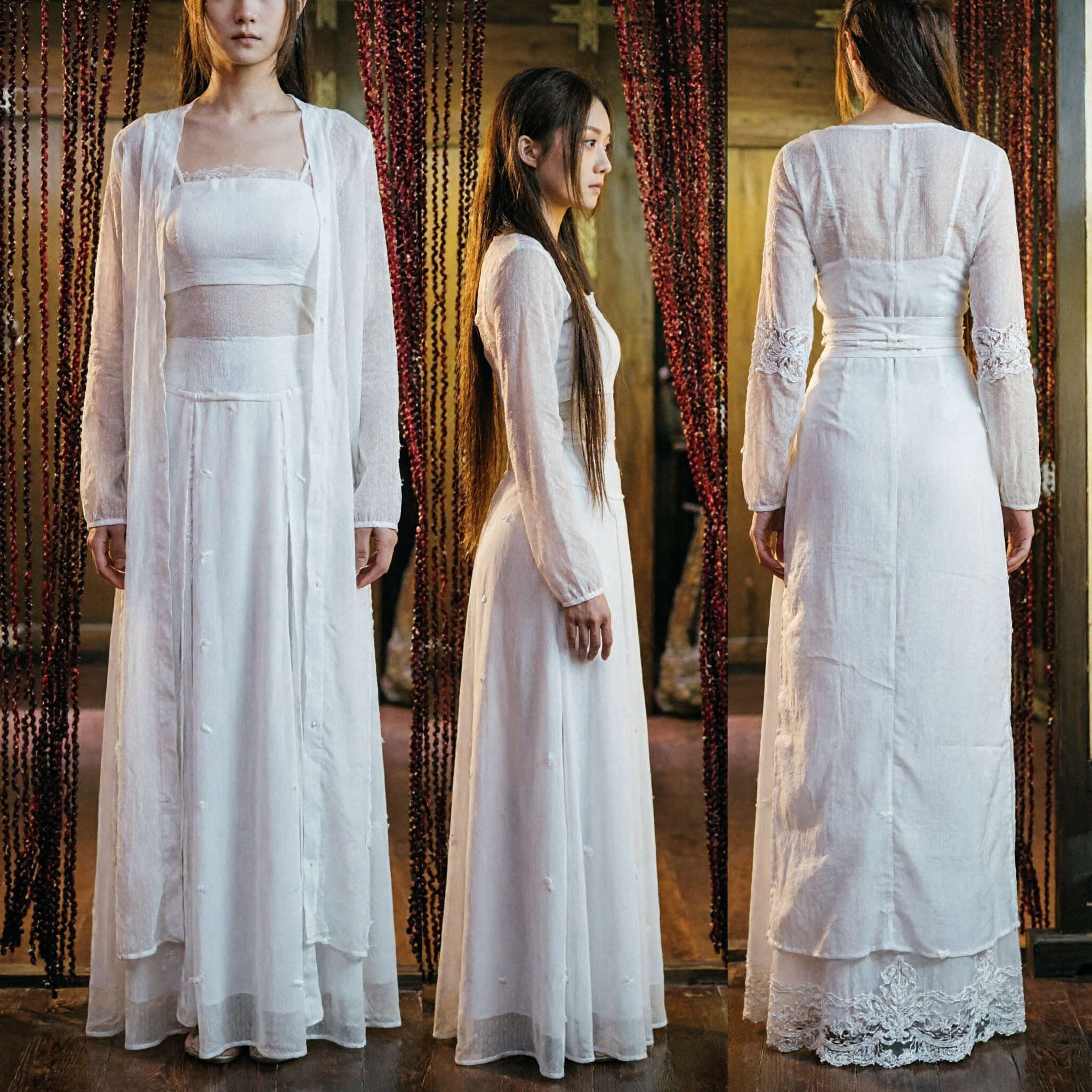 Elegant White Tang Dynasty Hanfu Costume Women Traditional Chinese Ancient Fairy Dress for Cosplay