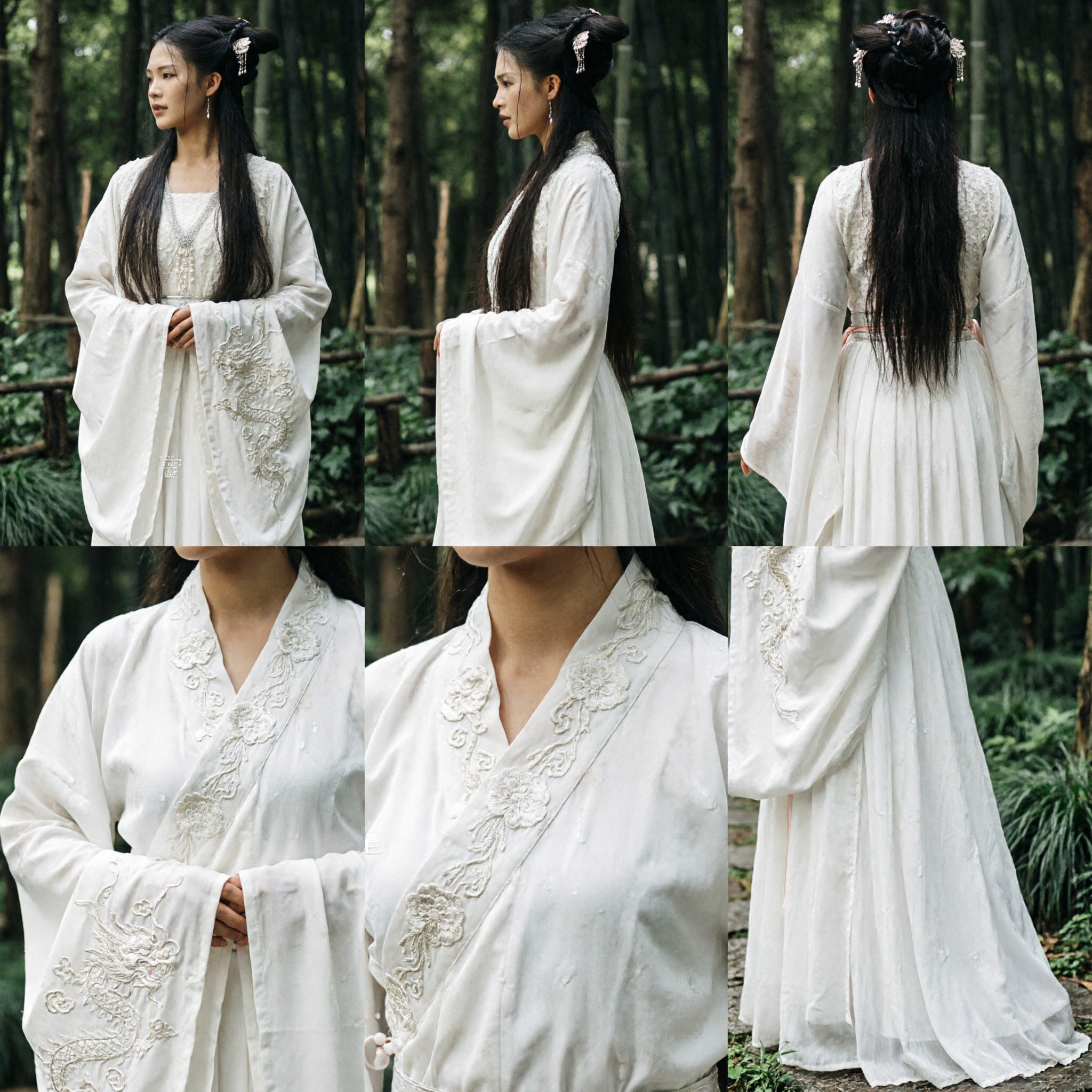 White Traditional Chinese Hanfu Dress Ancient Fairy Costume for Women Wuxia Cosplay Photography