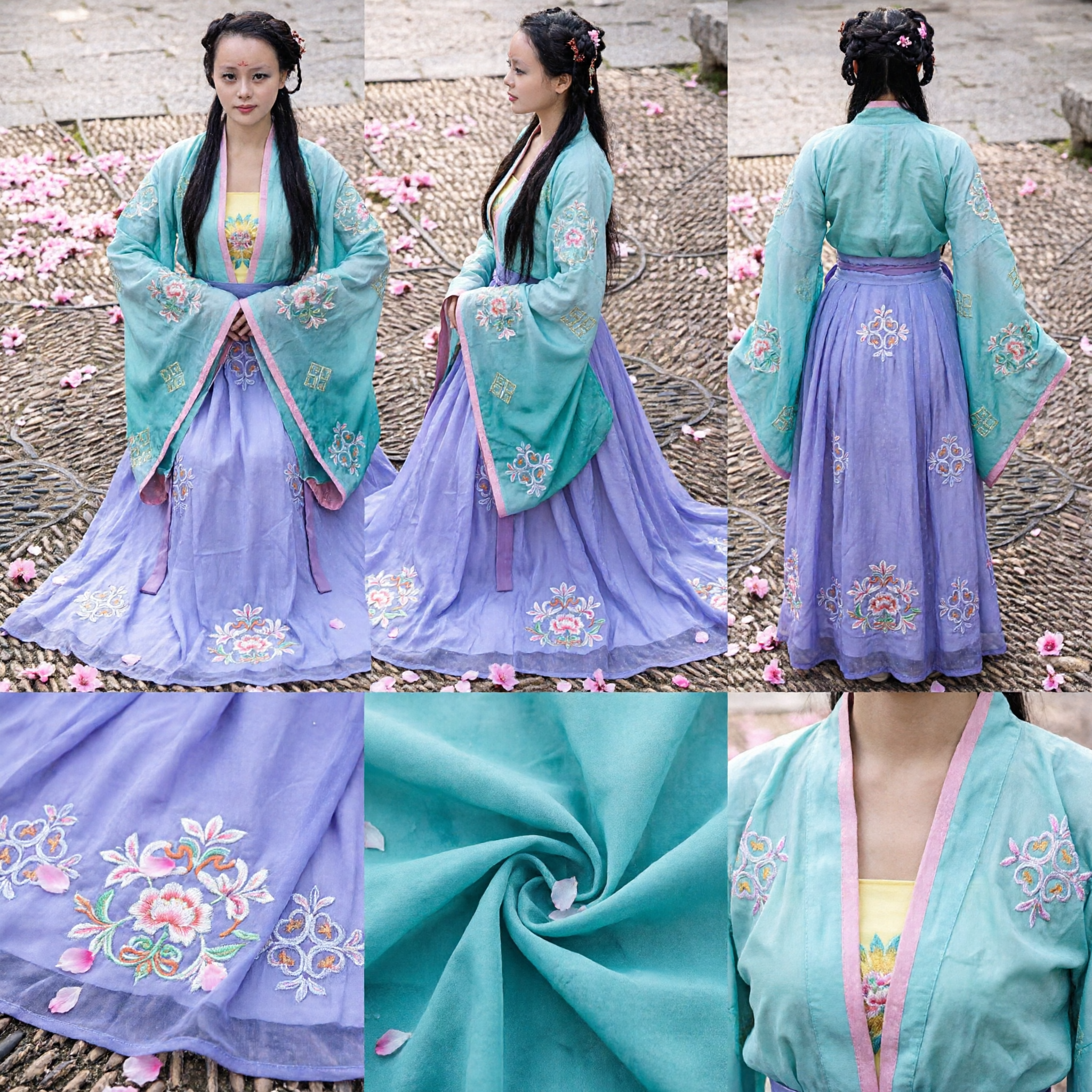 Traditional Chinese Hanfu Ancient Fairy Costume for Women Tang Dynasty Embroidered Dress Performance