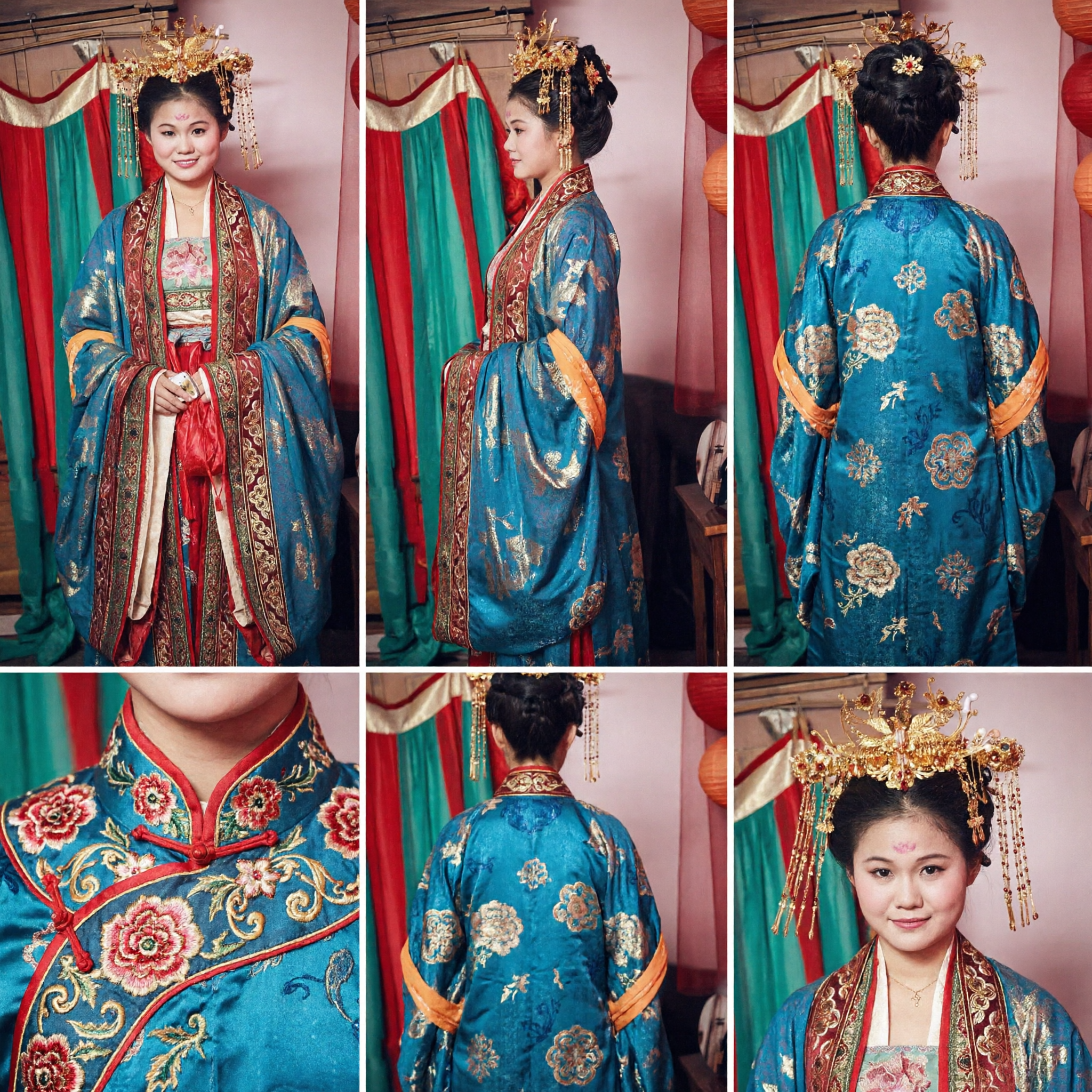 Ancient Chinese Tang Dynasty Noble Lady Hanfu Costume Traditional Princess Dress with Headdress for Women Performance