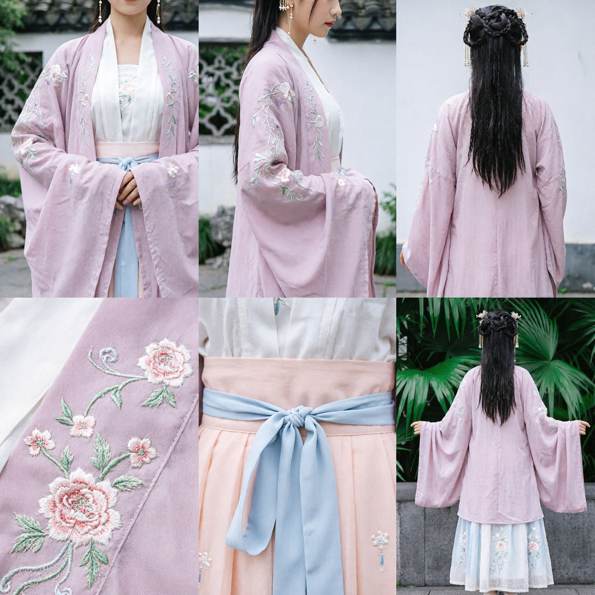 Elegant Pink Embroidered Hanfu Traditional Chinese Ancient Costume Women's Song Dynasty Style Dress for Photography and Tea Ceremony