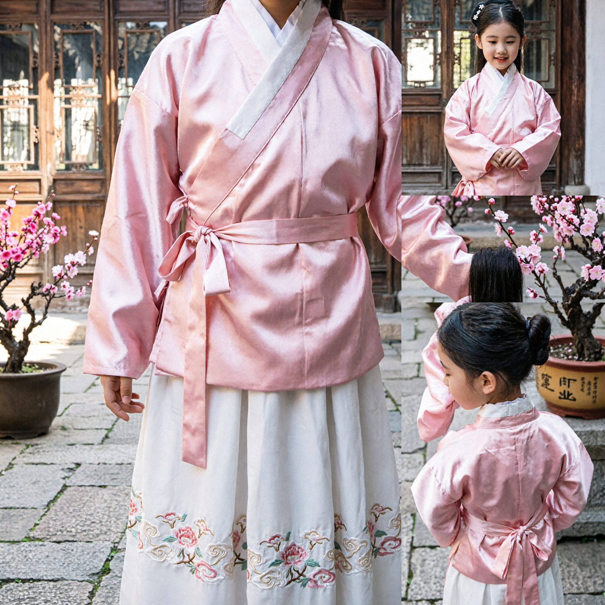 Pink Traditional Chinese Hanfu Costume for Girls Ancient Performance Dress Kids Festival Clothing