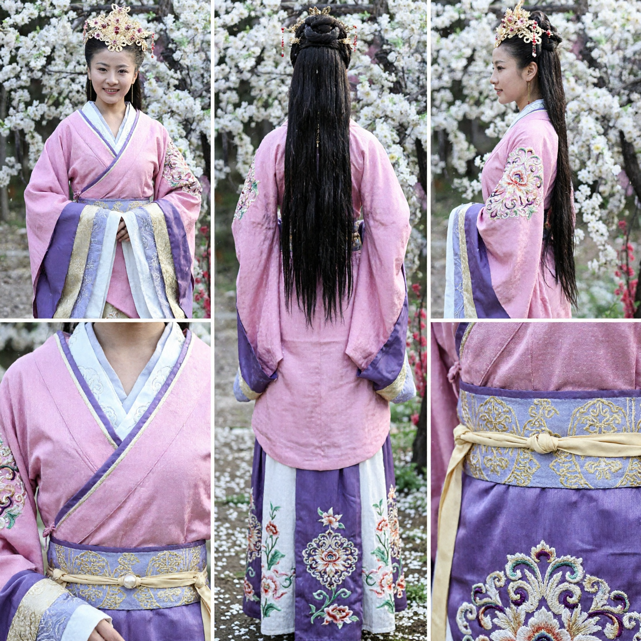 Traditional Chinese Hanfu Costume Ancient Princess Dress Pink Purple Robe for Women Historical Cosplay