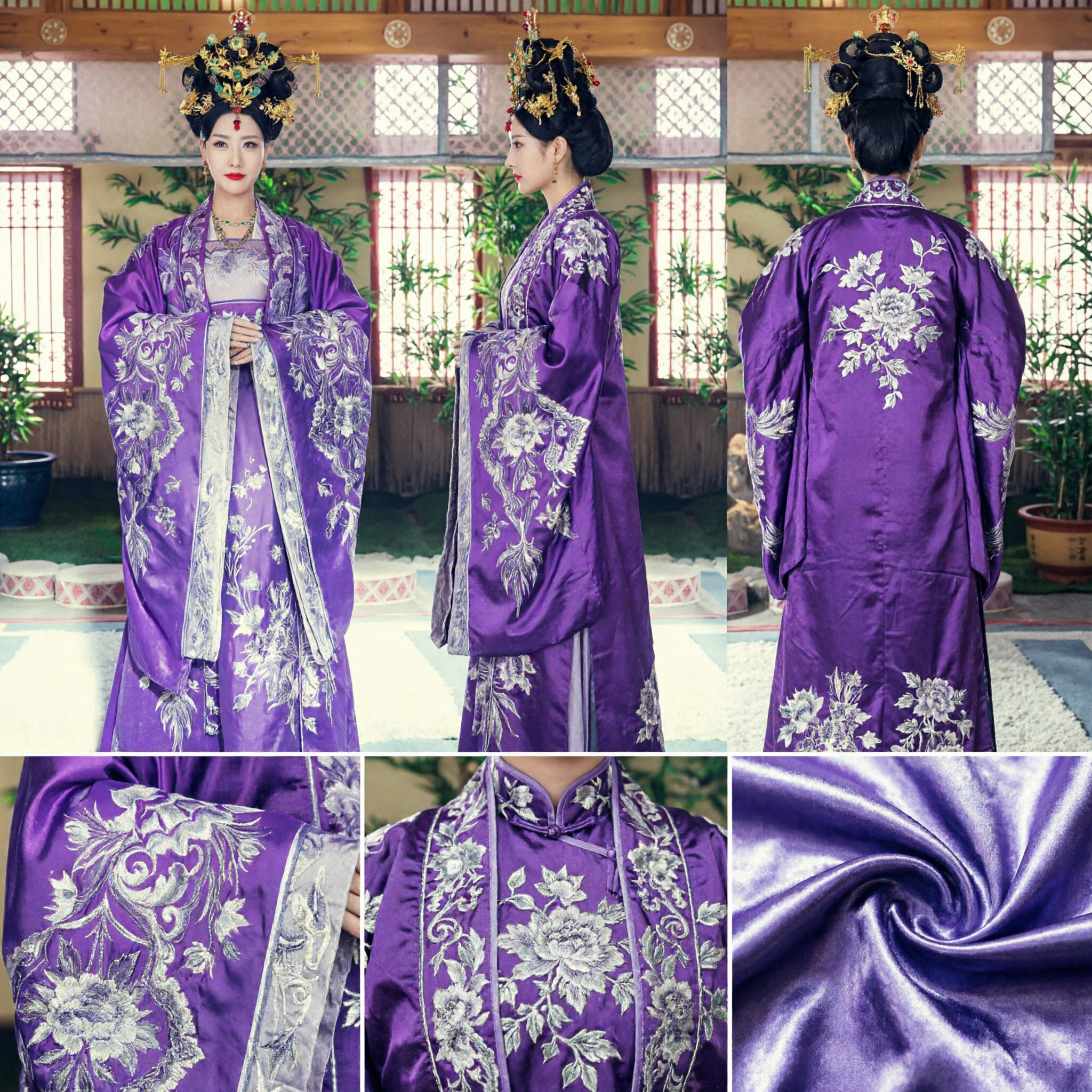 Ancient Chinese Purple Hanfu Costume Traditional Tang Dynasty Empress Dress Embroidered Princess Outfit for Women
